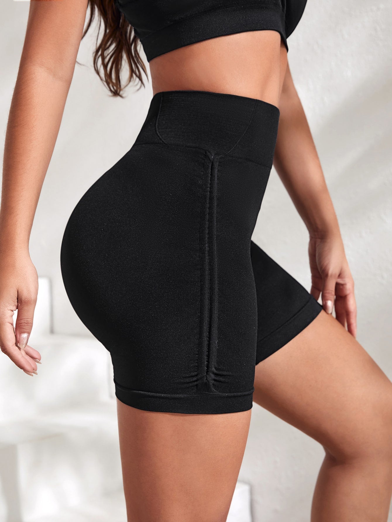 Women Gym Workout Seamless Shorts High Waisted Biker Scrunch Butt Booty Athletic Yoga Shorts