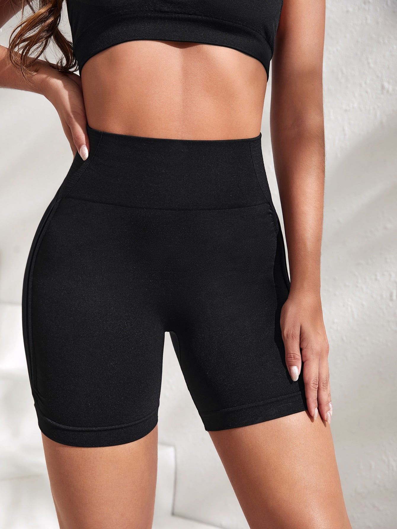 Women Gym Workout Seamless Shorts High Waisted Biker Scrunch Butt Booty Athletic Yoga Shorts