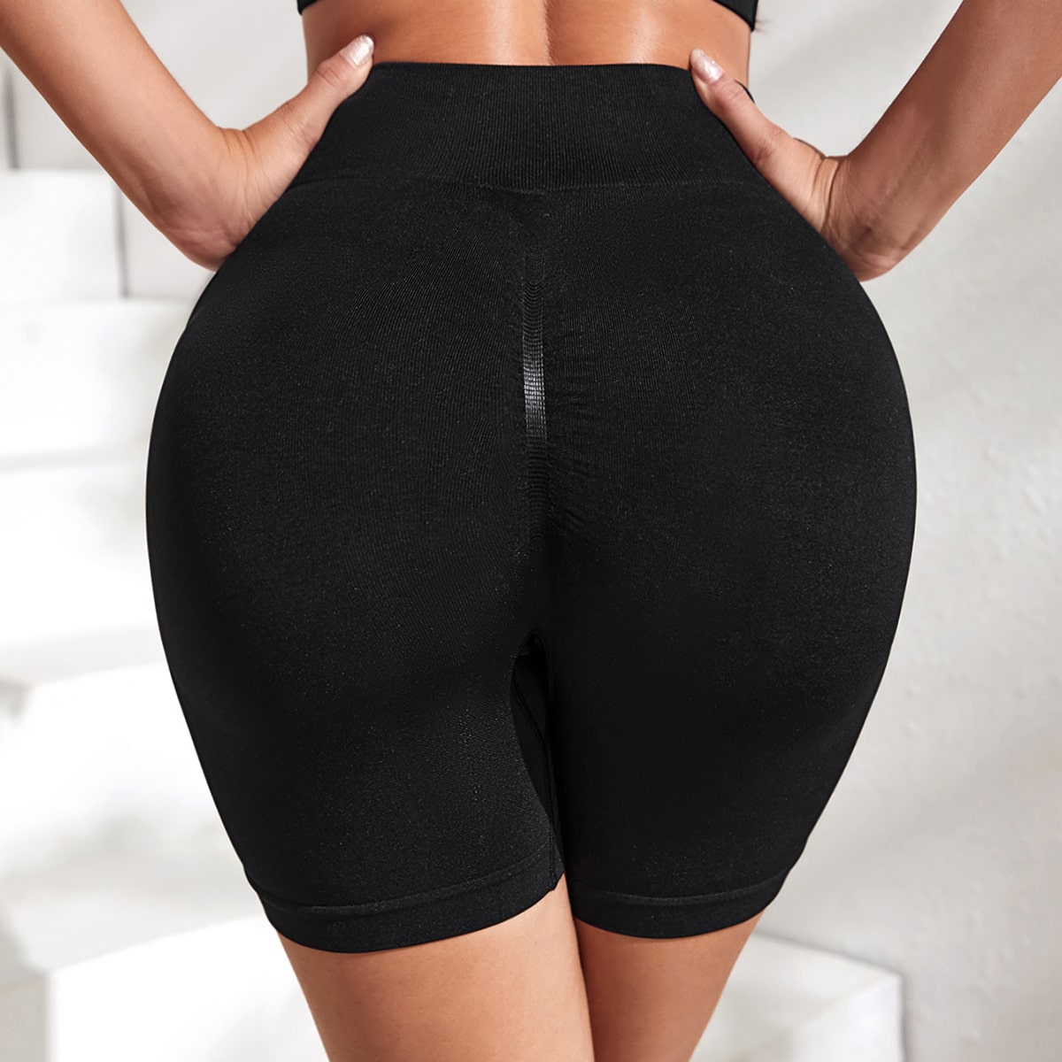 Women Gym Workout Seamless Shorts High Waisted Biker Scrunch Butt Booty Athletic Yoga Shorts
