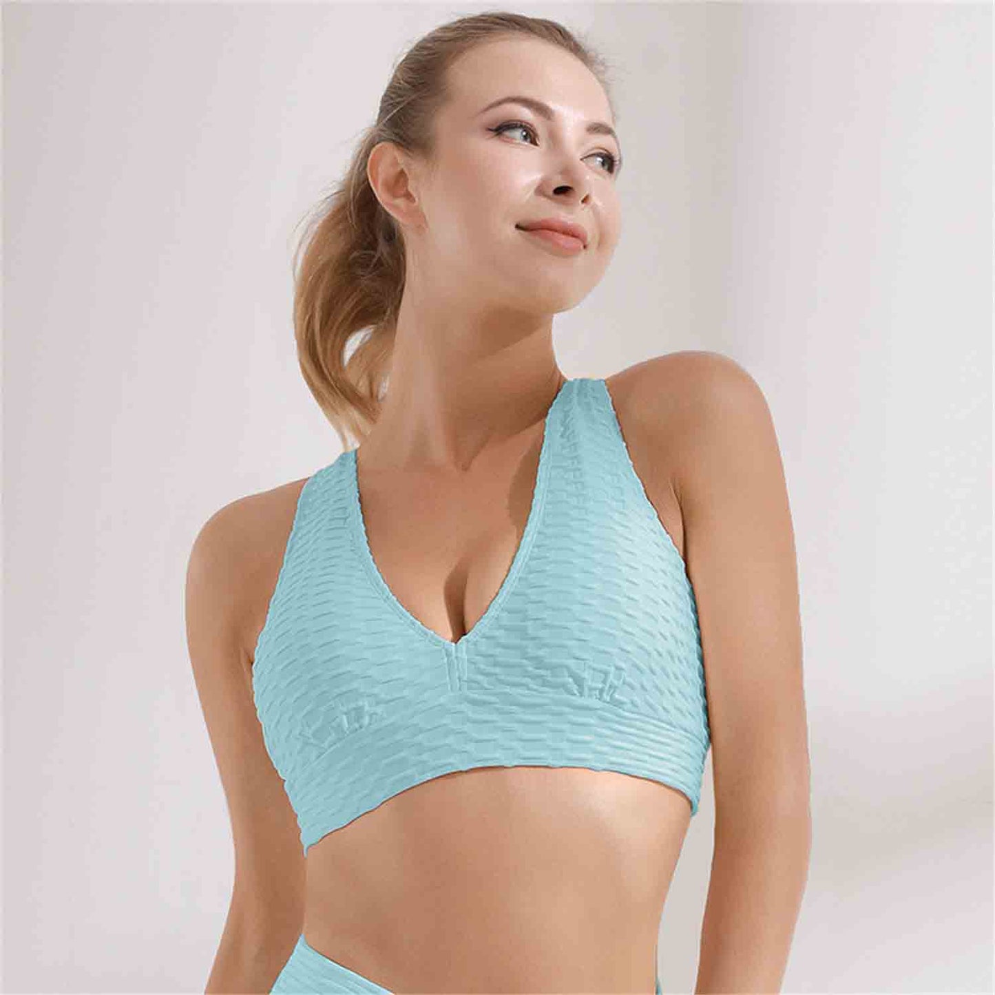 2022 Summer Women's Yoga Clothes Bubble Sports Suits Gathering Bras Fitness Underwear Yoga Shorts