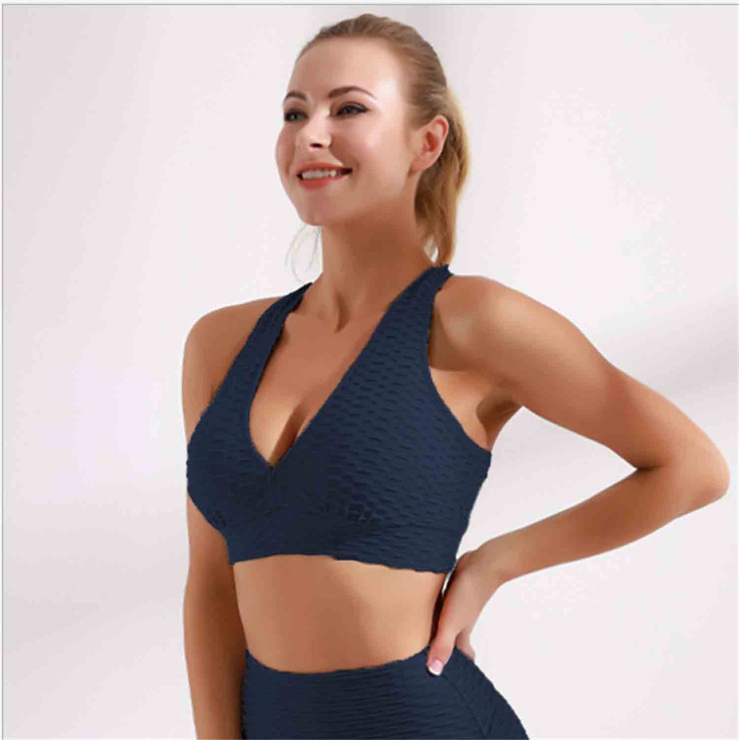 2022 Summer Women's Yoga Clothes Bubble Sports Suits Gathering Bras Fitness Underwear Yoga Shorts