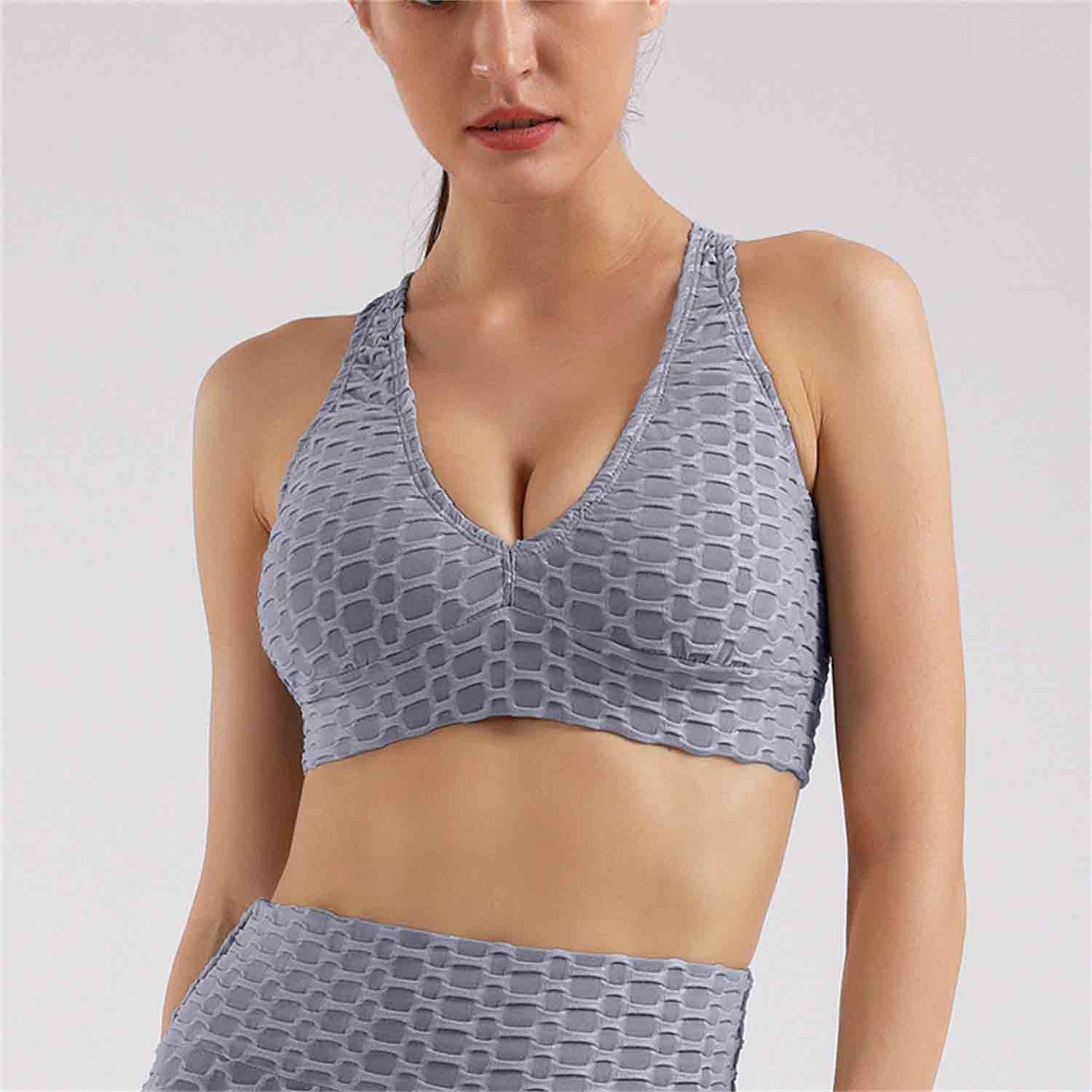 2022 Summer Women's Yoga Clothes Bubble Sports Suits Gathering Bras Fitness Underwear Yoga Shorts