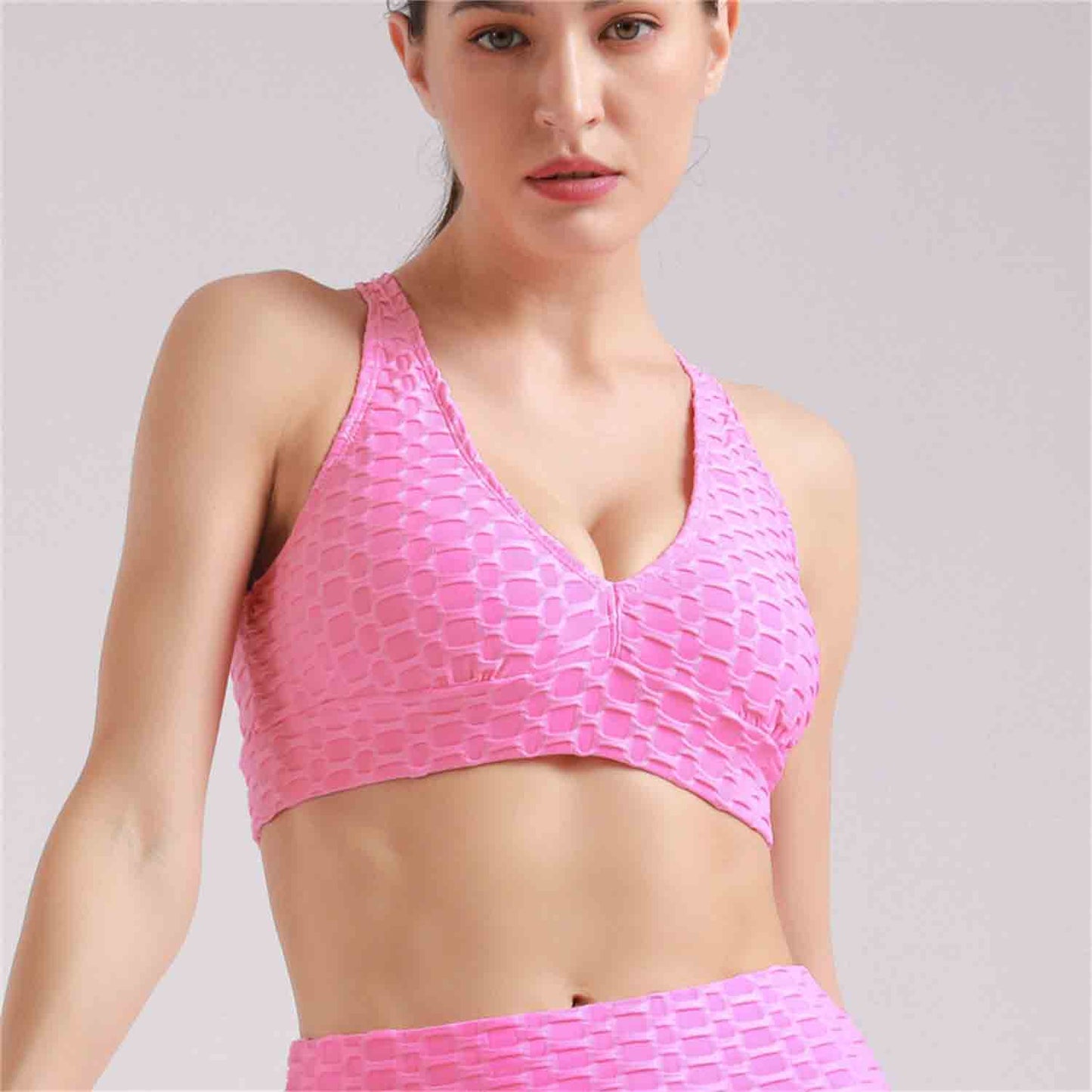 2022 Summer Women's Yoga Clothes Bubble Sports Suits Gathering Bras Fitness Underwear Yoga Shorts