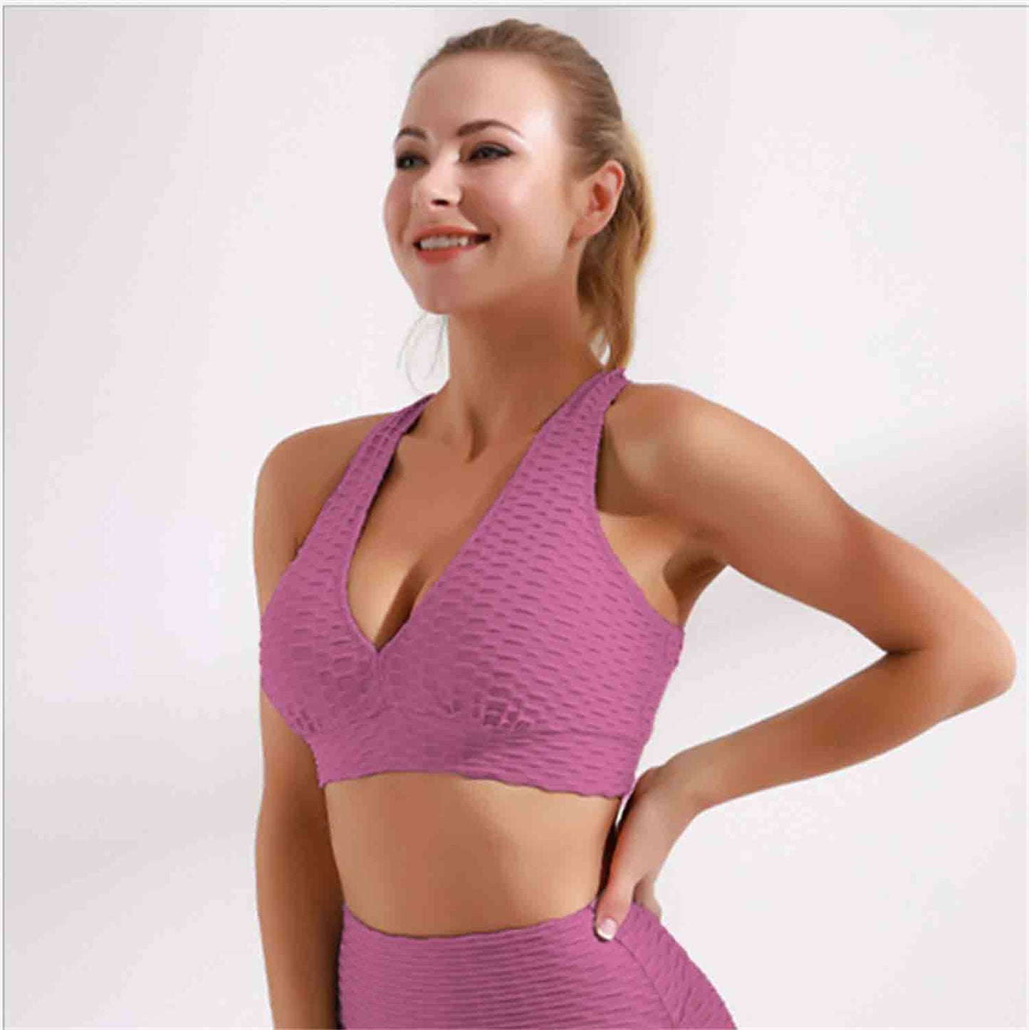 2022 Summer Women's Yoga Clothes Bubble Sports Suits Gathering Bras Fitness Underwear Yoga Shorts