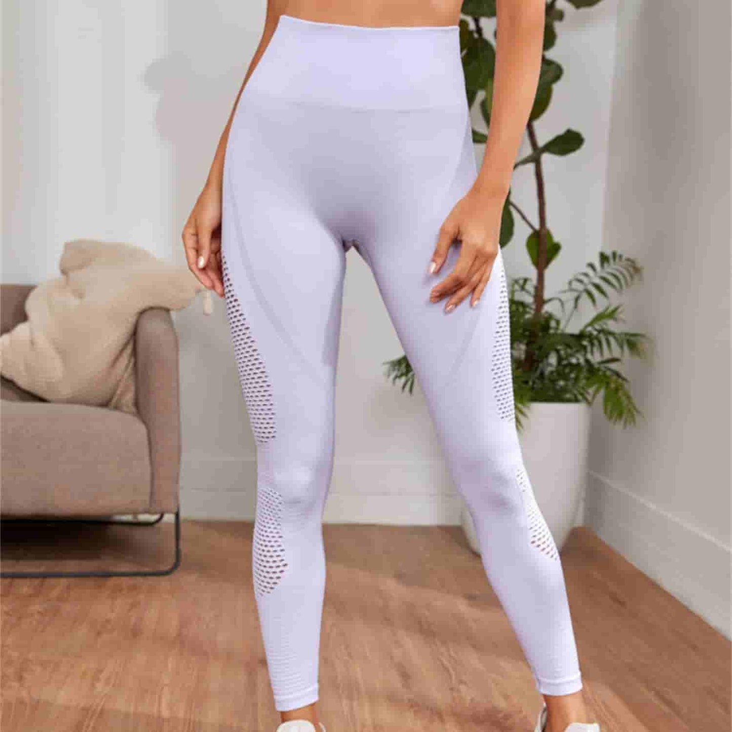 Woman Fitness Clothing Yoga Pants Mesh Leggings High Waist Quick Drying Sports Pants