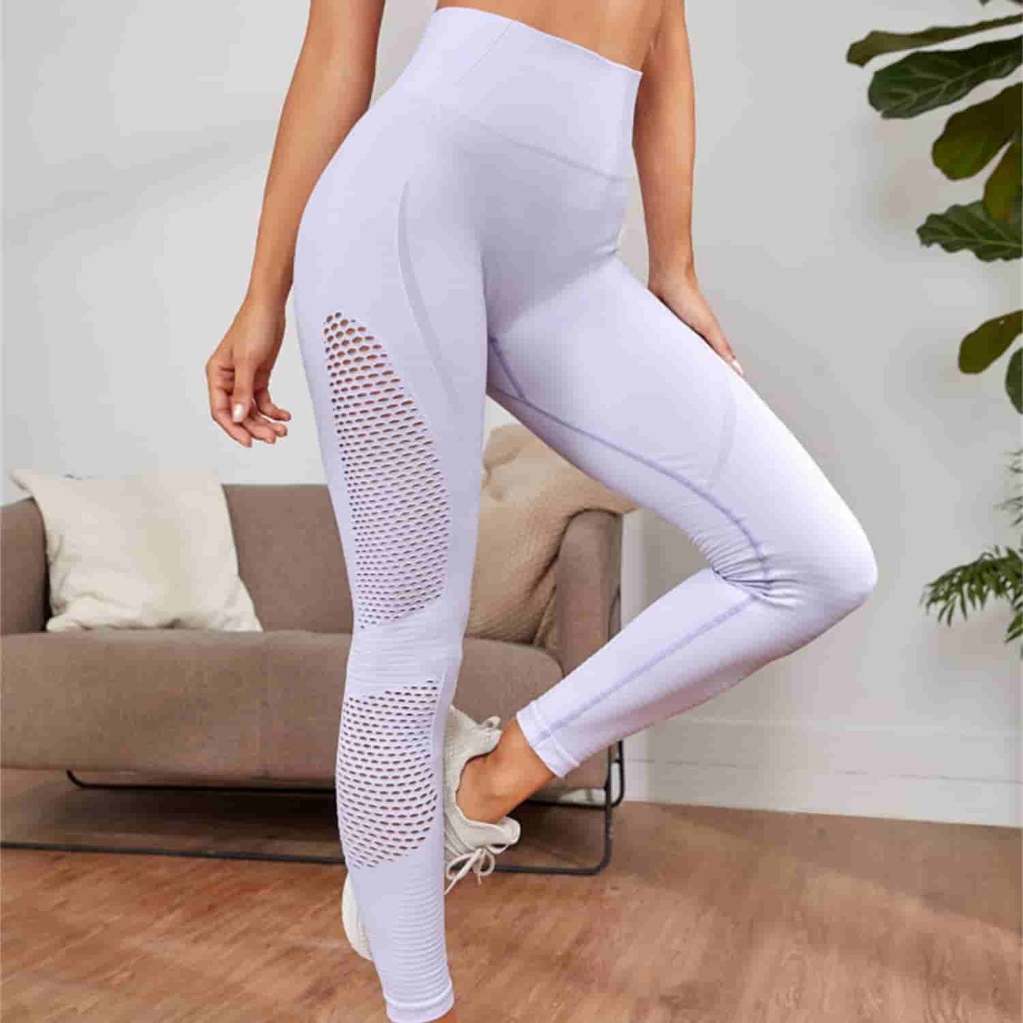 Woman Fitness Clothing Yoga Pants Mesh Leggings High Waist Quick Drying Sports Pants