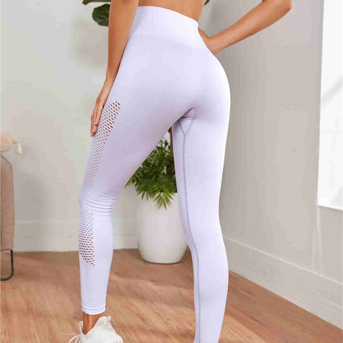 Woman Fitness Clothing Yoga Pants Mesh Leggings High Waist Quick Drying Sports Pants