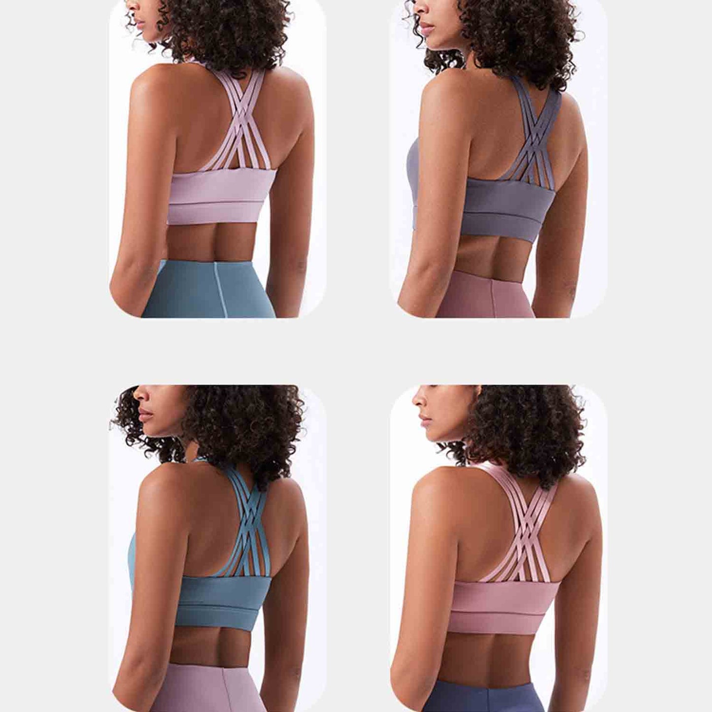 Women Sports Underwear Fitness Running Tops Shockproof Crop Tops Women Seamless Yoga Bra Push up Sport Tops No Steel Ring Bras