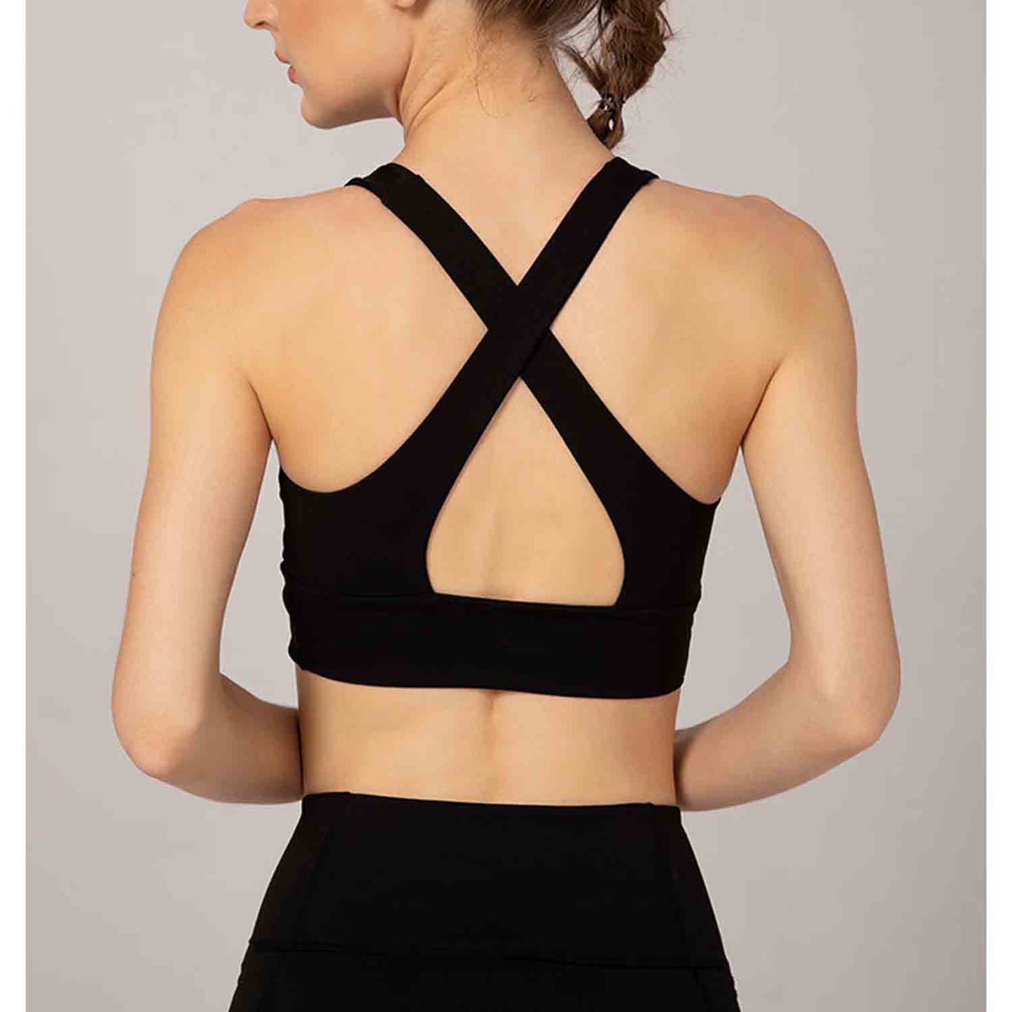 Naked Skin-friendly Yoga Bra Women Sexy Cross Straps Sport Bra Running Crop Top Fitness Clothing Yoga Bra No Steel Ring Bras