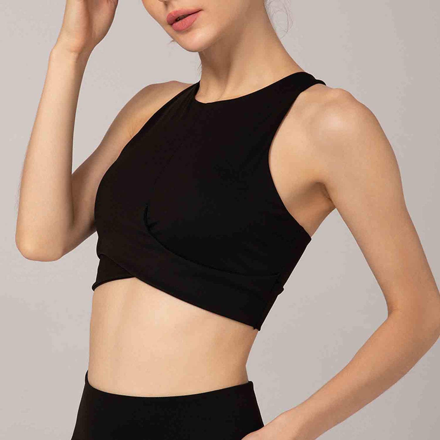 Naked Skin-friendly Yoga Bra Women Sexy Cross Straps Sport Bra Running Crop Top Fitness Clothing Yoga Bra No Steel Ring Bras