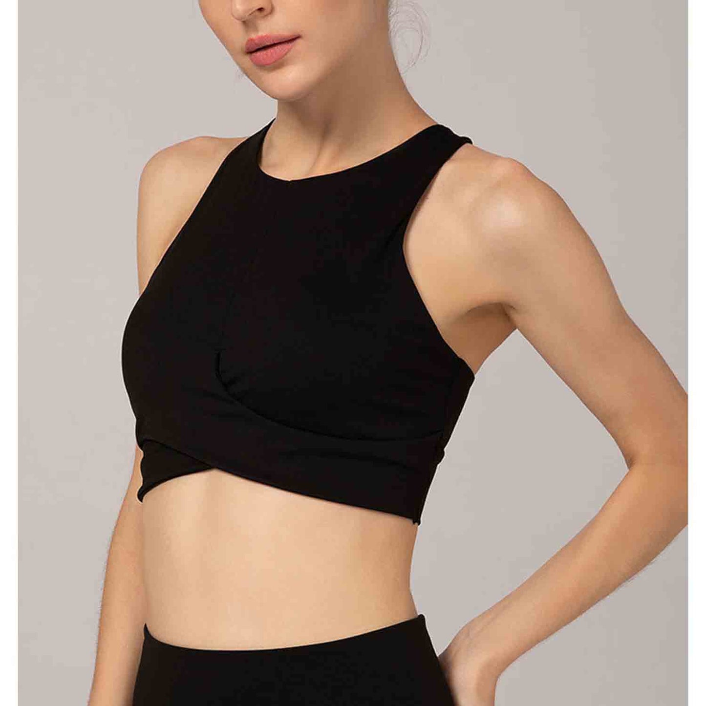 Naked Skin-friendly Yoga Bra Women Sexy Cross Straps Sport Bra Running Crop Top Fitness Clothing Yoga Bra No Steel Ring Bras