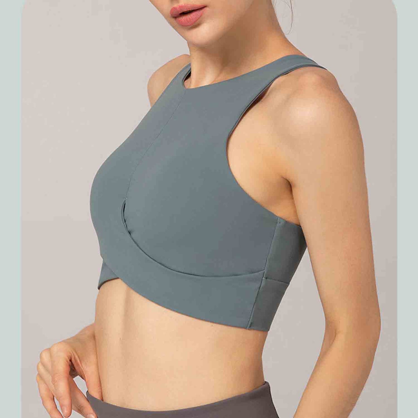 Naked Skin-friendly Yoga Bra Women Sexy Cross Straps Sport Bra Running Crop Top Fitness Clothing Yoga Bra No Steel Ring Bras