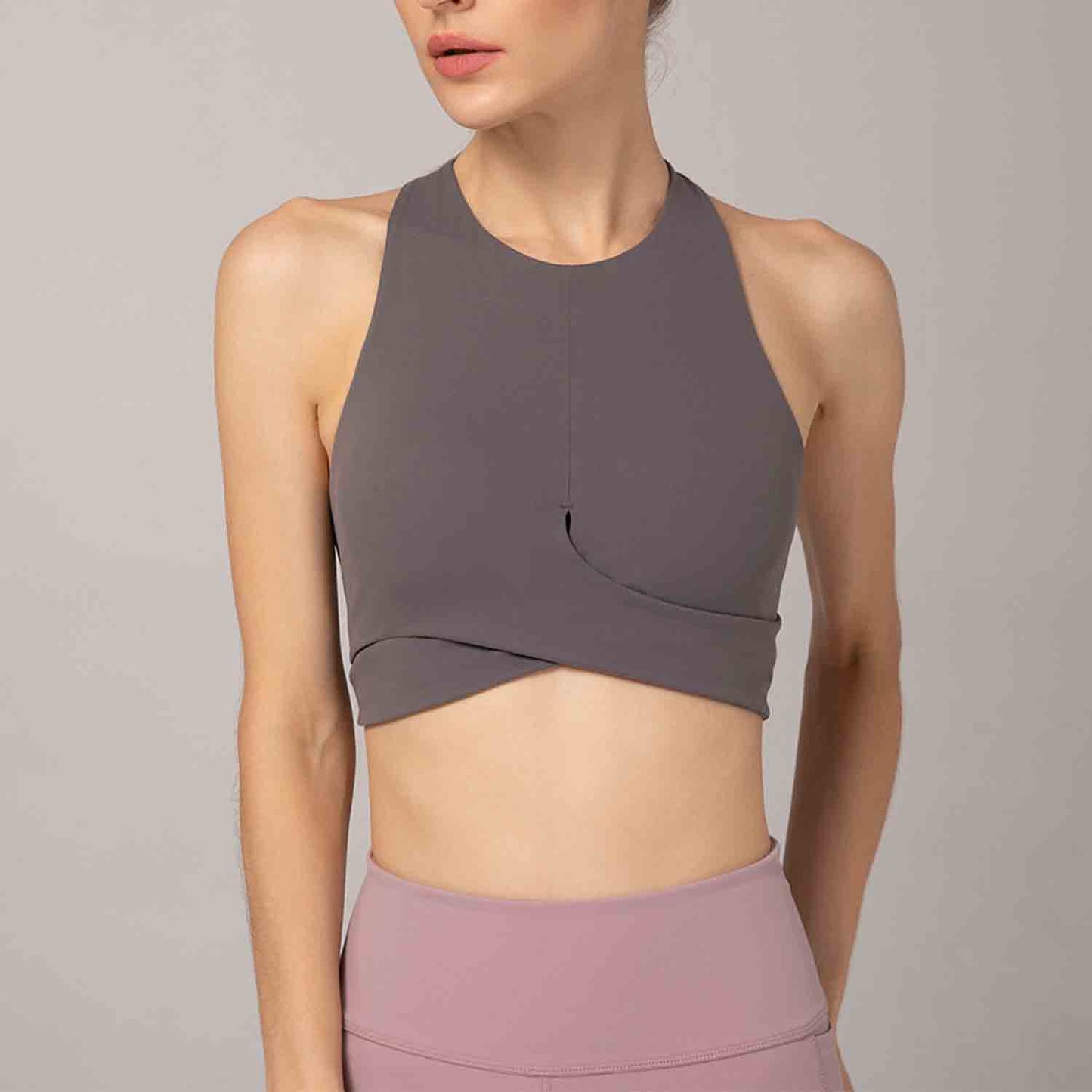 Naked Skin-friendly Yoga Bra Women Sexy Cross Straps Sport Bra Running Crop Top Fitness Clothing Yoga Bra No Steel Ring Bras