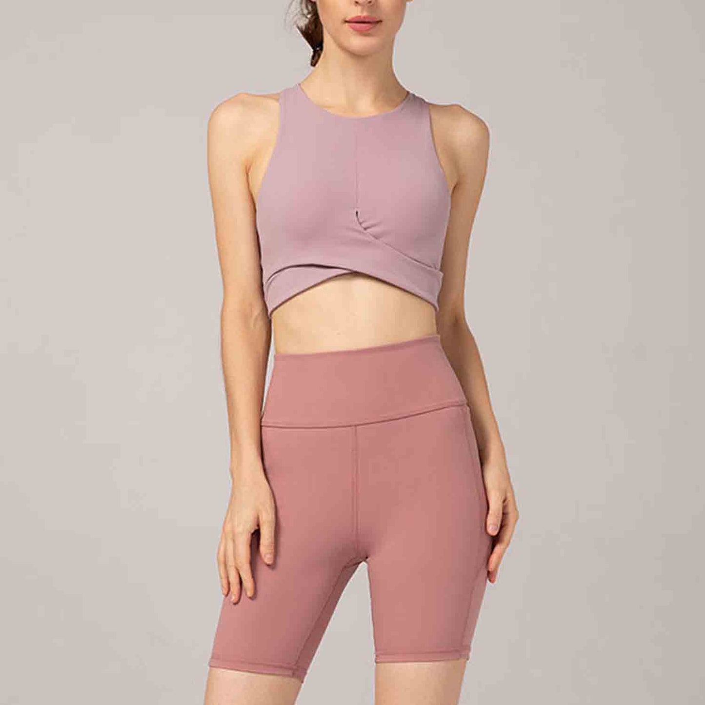Naked Skin-friendly Yoga Bra Women Sexy Cross Straps Sport Bra Running Crop Top Fitness Clothing Yoga Bra No Steel Ring Bras