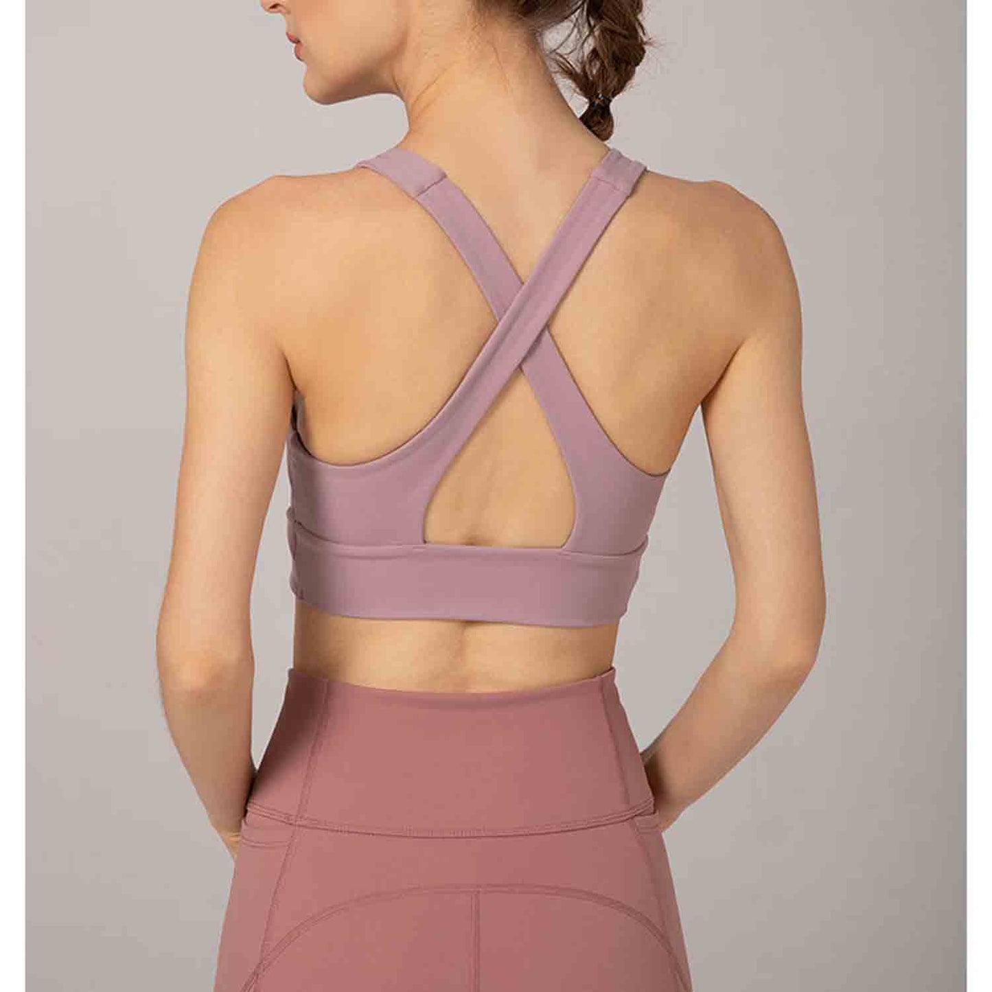 Naked Skin-friendly Yoga Bra Women Sexy Cross Straps Sport Bra Running Crop Top Fitness Clothing Yoga Bra No Steel Ring Bras
