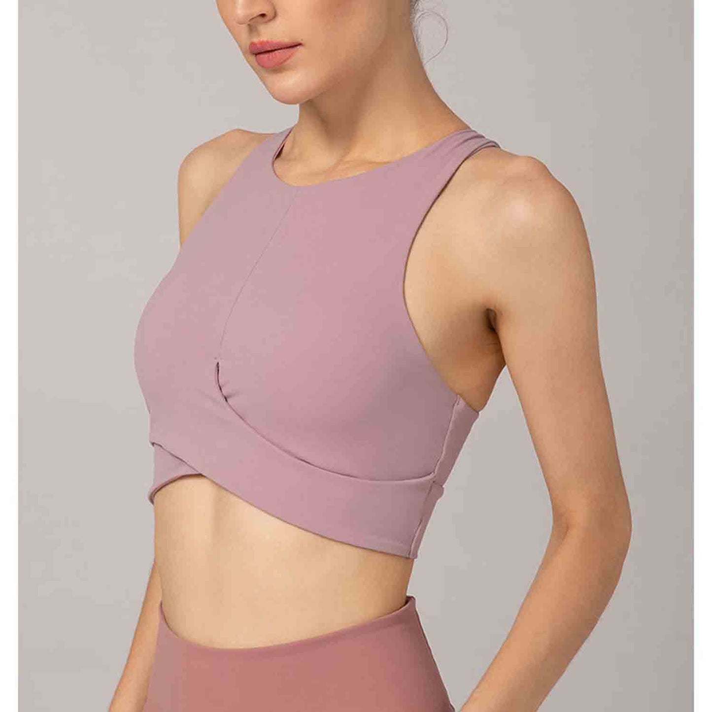 Naked Skin-friendly Yoga Bra Women Sexy Cross Straps Sport Bra Running Crop Top Fitness Clothing Yoga Bra No Steel Ring Bras