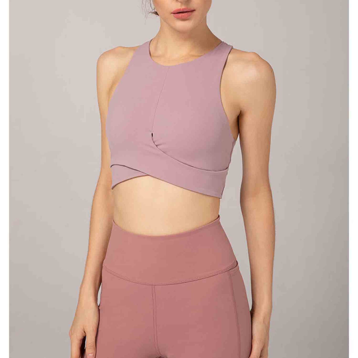 Naked Skin-friendly Yoga Bra Women Sexy Cross Straps Sport Bra Running Crop Top Fitness Clothing Yoga Bra No Steel Ring Bras
