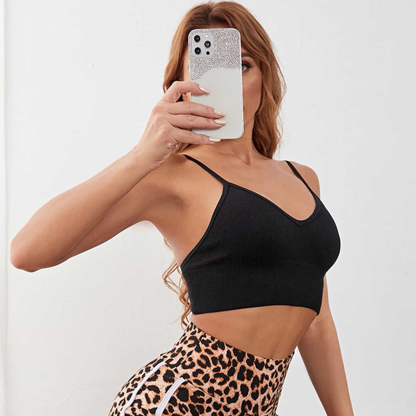 Seamless Sports Lingerie Ladies U Neck Sexy Beauty Back Bra Wrap Breast Girls Fitness Yoga Tank Top
