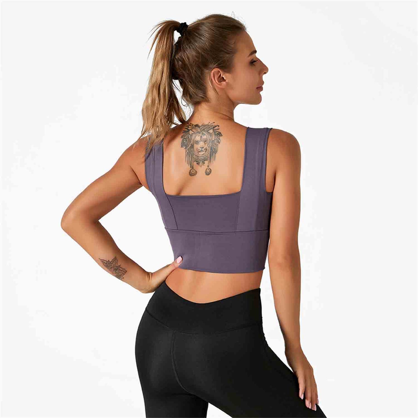 Women's Yoga Bra Sports Underwear Short Sleeve Moisture Wicking Running Fitness Pants High Strength Shockproof Vest Set