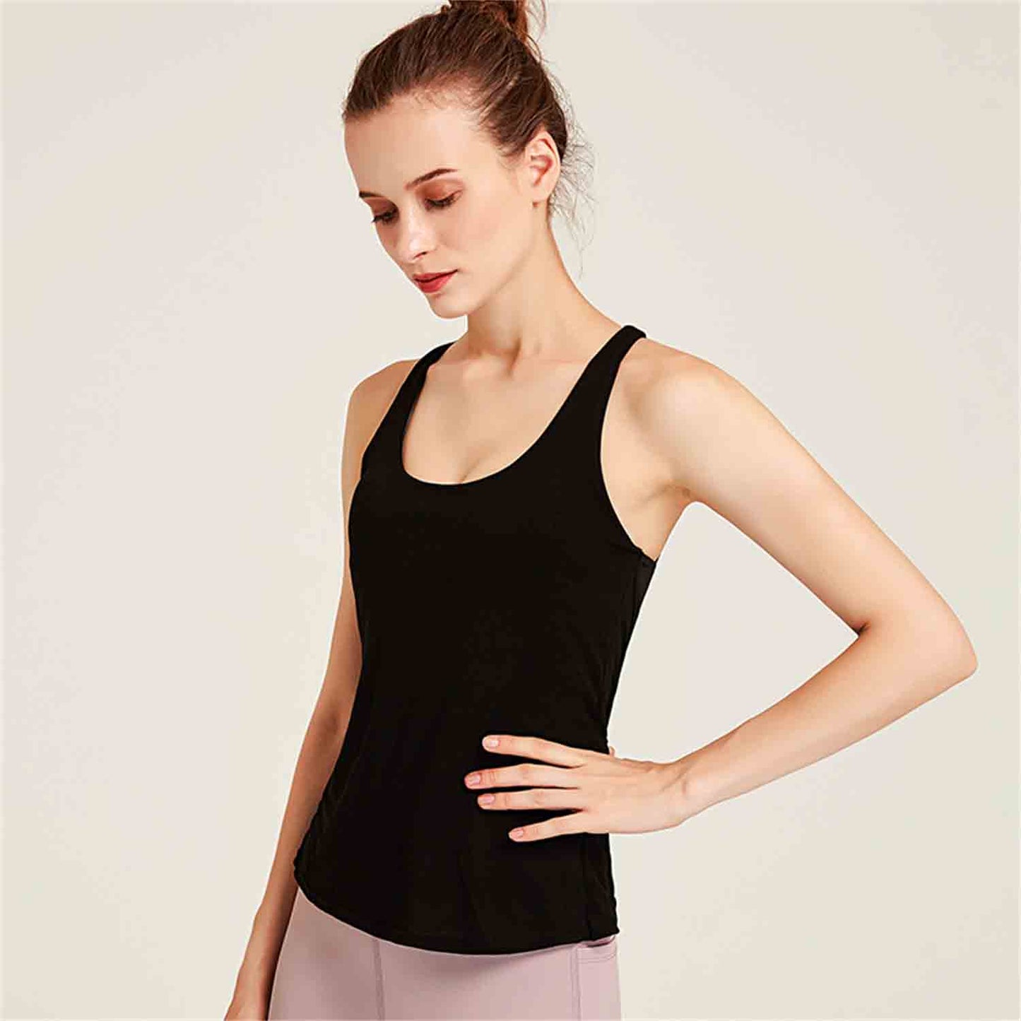 New Sports Vest Running Fitness Wear Beauty Back Moisture Wicking Sports Top Sexy Bra Loose Yoga Wear