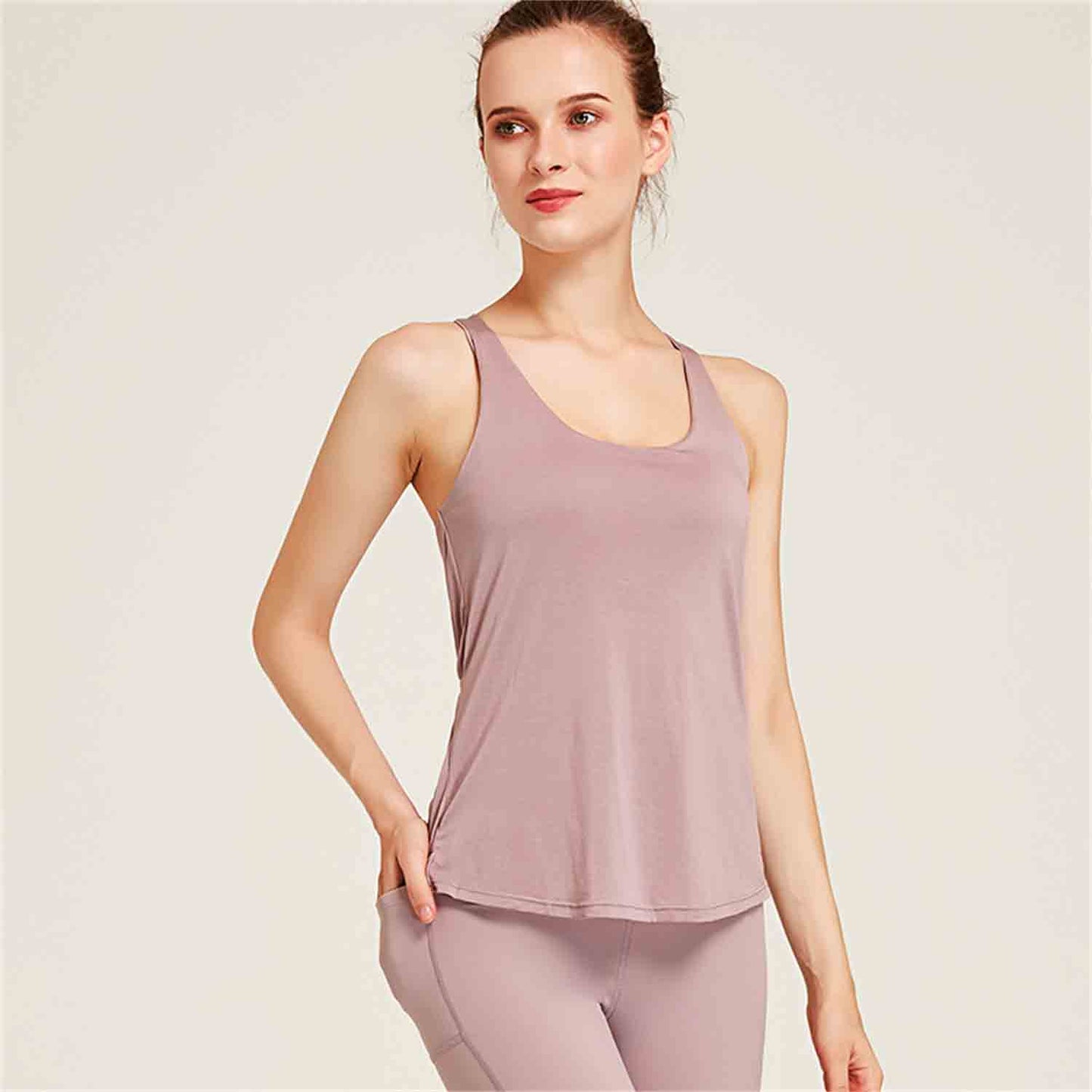 New Sports Vest Running Fitness Wear Beauty Back Moisture Wicking Sports Top Sexy Bra Loose Yoga Wear