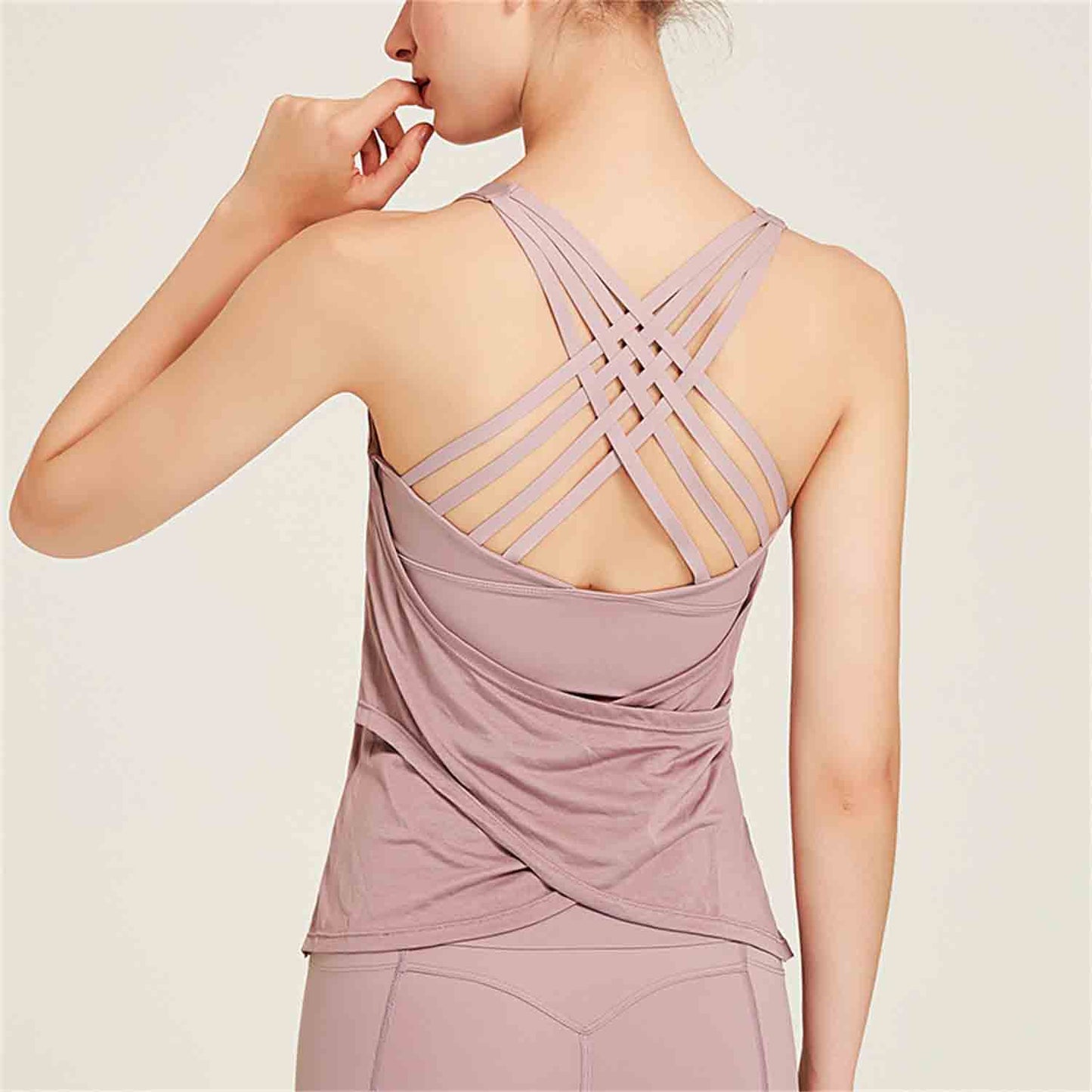 New Sports Vest Running Fitness Wear Beauty Back Moisture Wicking Sports Top Sexy Bra Loose Yoga Wear