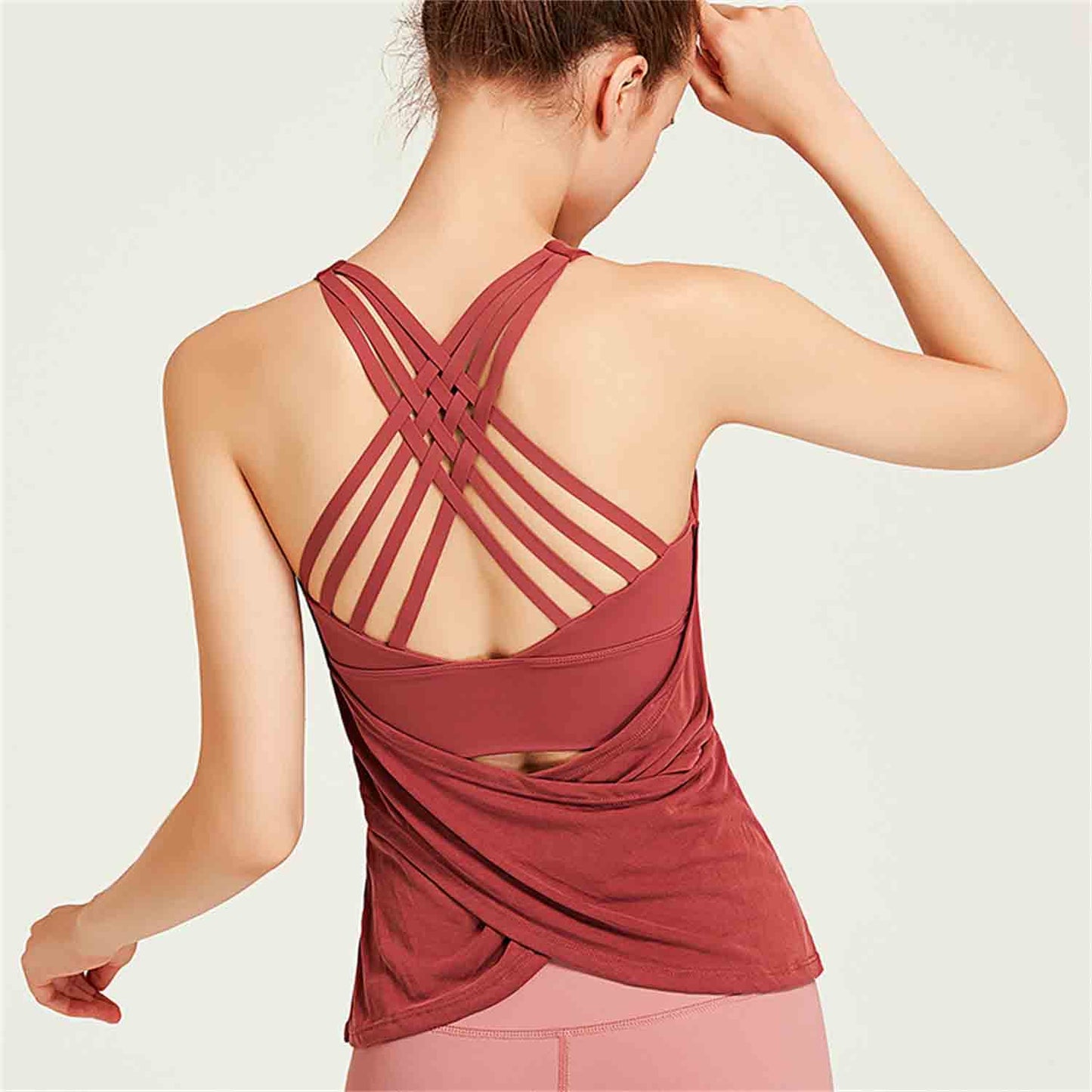 New Sports Vest Running Fitness Wear Beauty Back Moisture Wicking Sports Top Sexy Bra Loose Yoga Wear