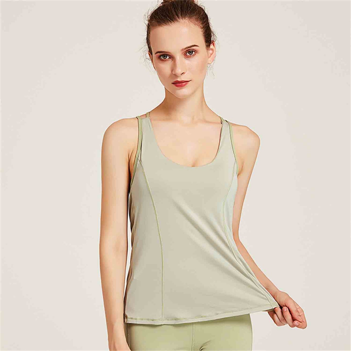Women's New Sports Vest Running Fitness Wear Beauty Back Moisture Wicking Sports Top Sexy Bra Loose Yoga Wear