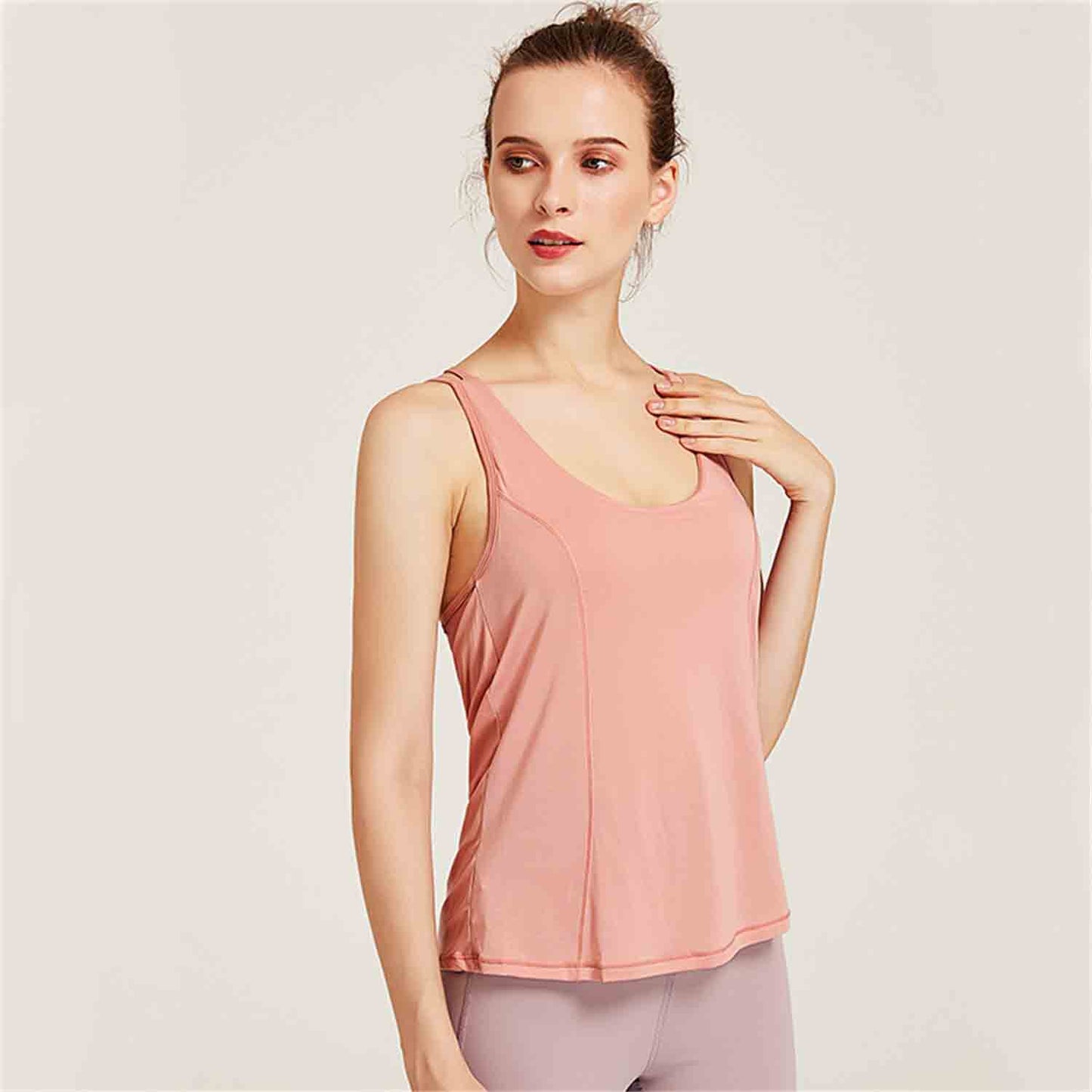 Women's New Sports Vest Running Fitness Wear Beauty Back Moisture Wicking Sports Top Sexy Bra Loose Yoga Wear