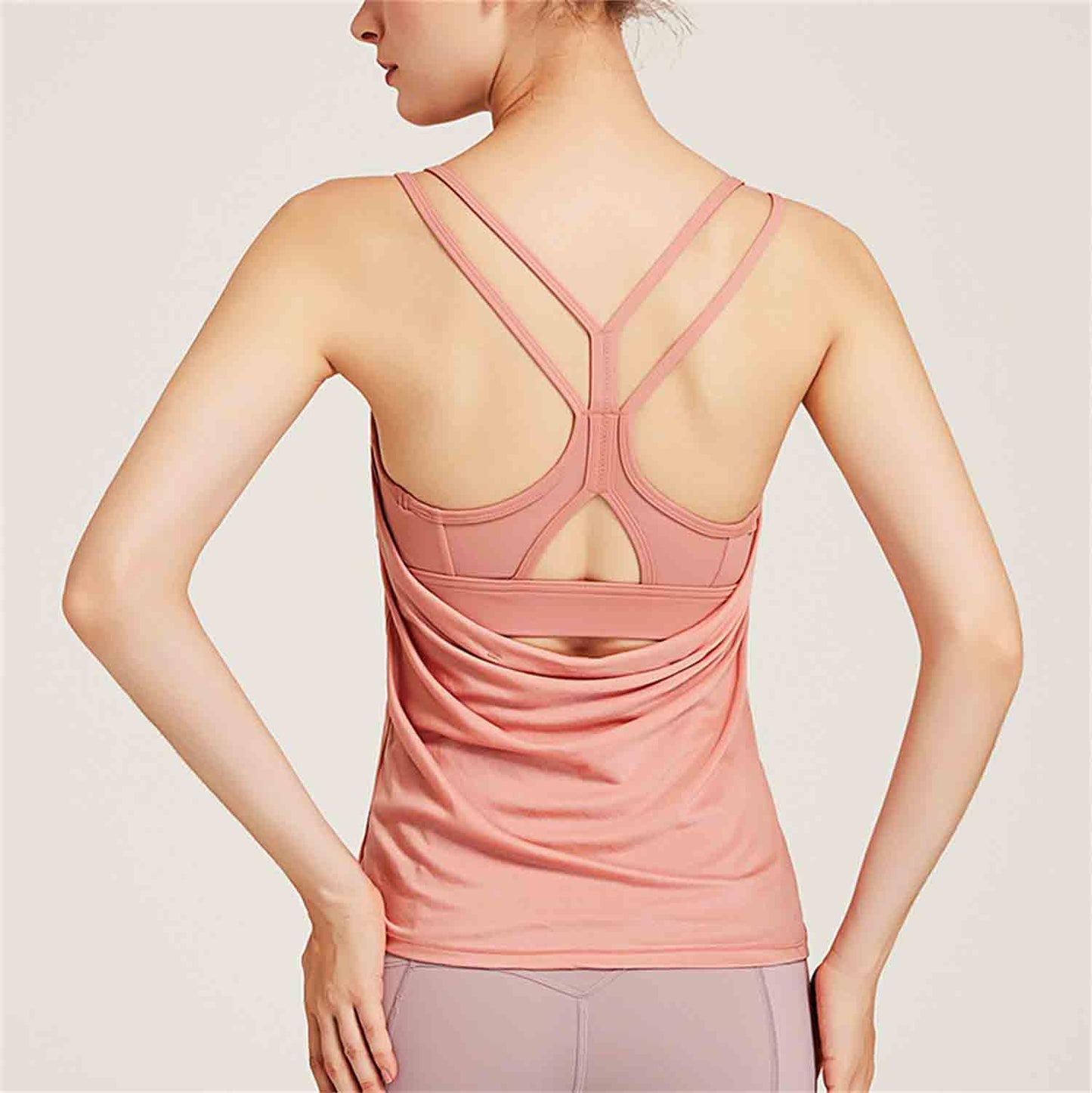 Women's New Sports Vest Running Fitness Wear Beauty Back Moisture Wicking Sports Top Sexy Bra Loose Yoga Wear