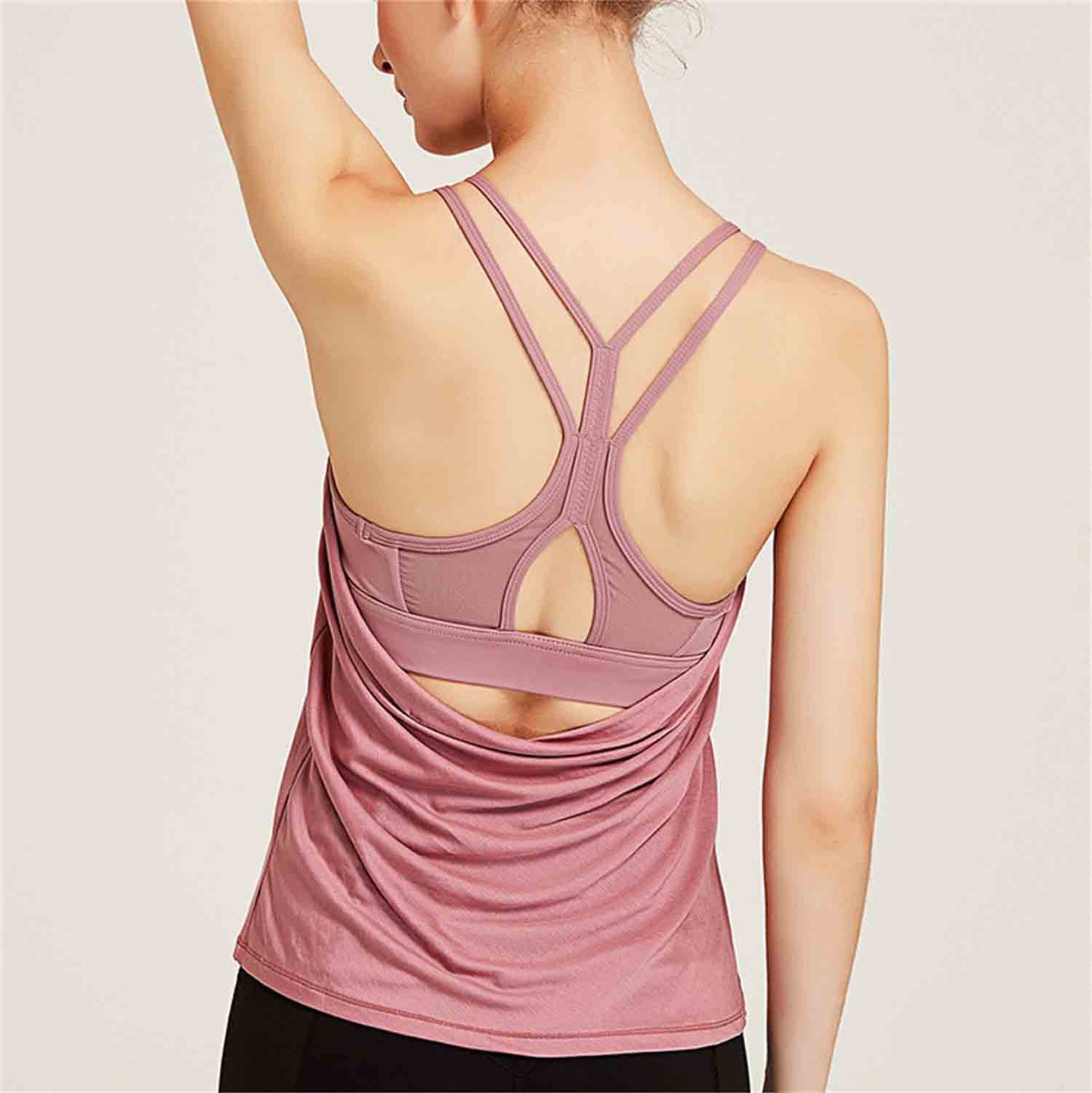 Women's New Sports Vest Running Fitness Wear Beauty Back Moisture Wicking Sports Top Sexy Bra Loose Yoga Wear