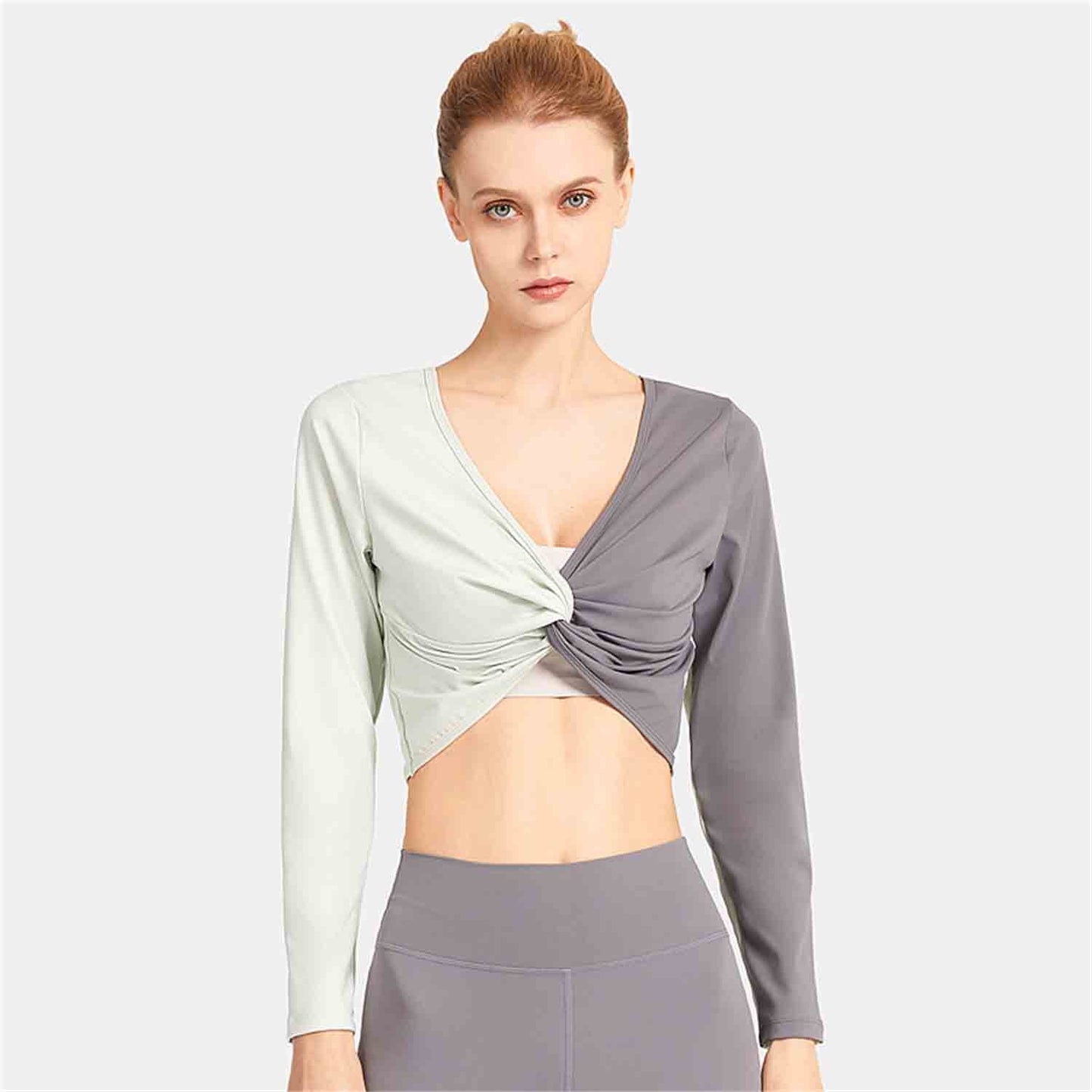 Reversible Fitness Long-sleeved W omen's Yoga Clothes Kink Breathable Slim Fit Beauty Back Sports Outdoor Exercise Running Top