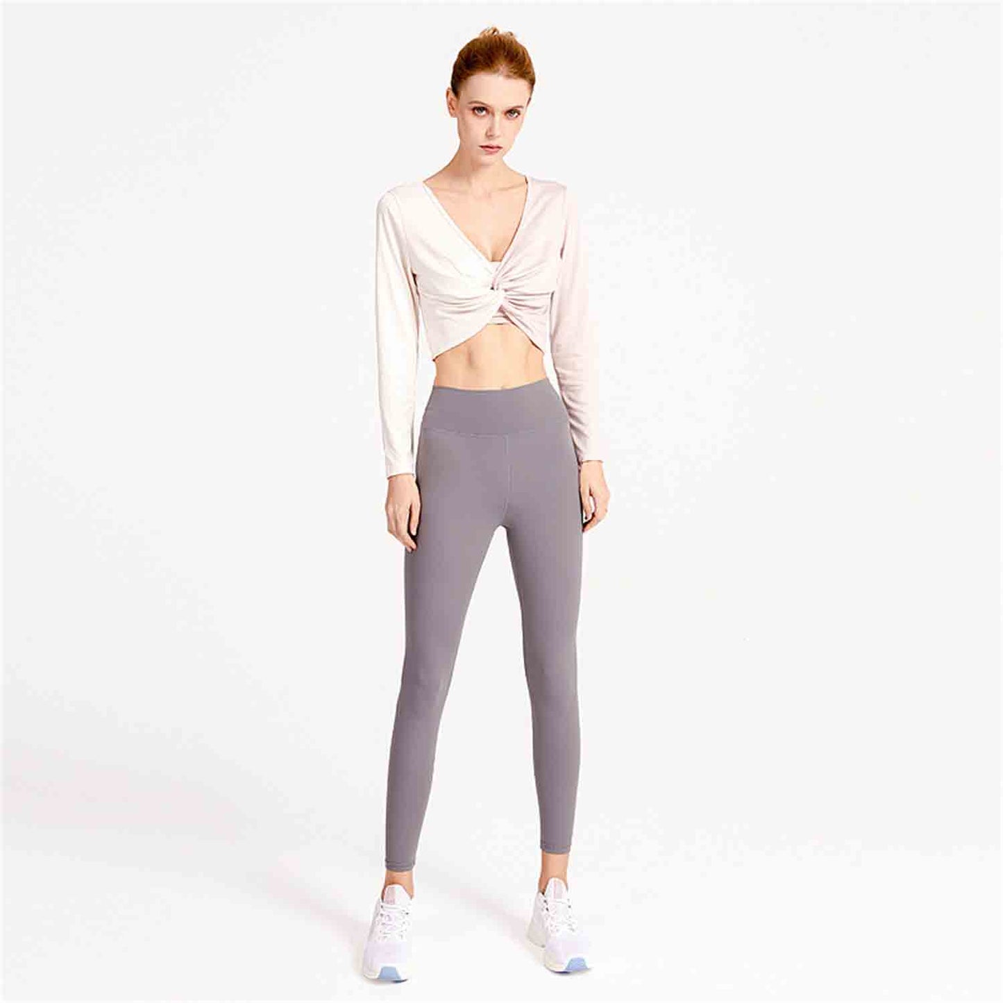 Reversible Fitness Long-sleeved W omen's Yoga Clothes Kink Breathable Slim Fit Beauty Back Sports Outdoor Exercise Running Top