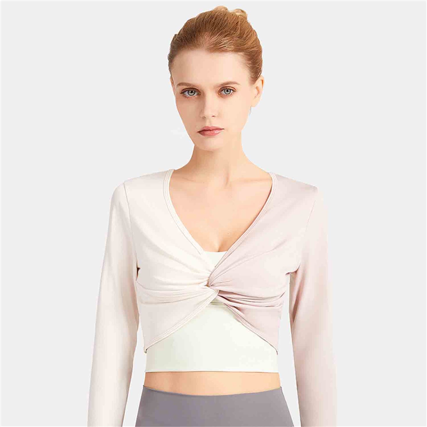 Reversible Fitness Long-sleeved W omen's Yoga Clothes Kink Breathable Slim Fit Beauty Back Sports Outdoor Exercise Running Top