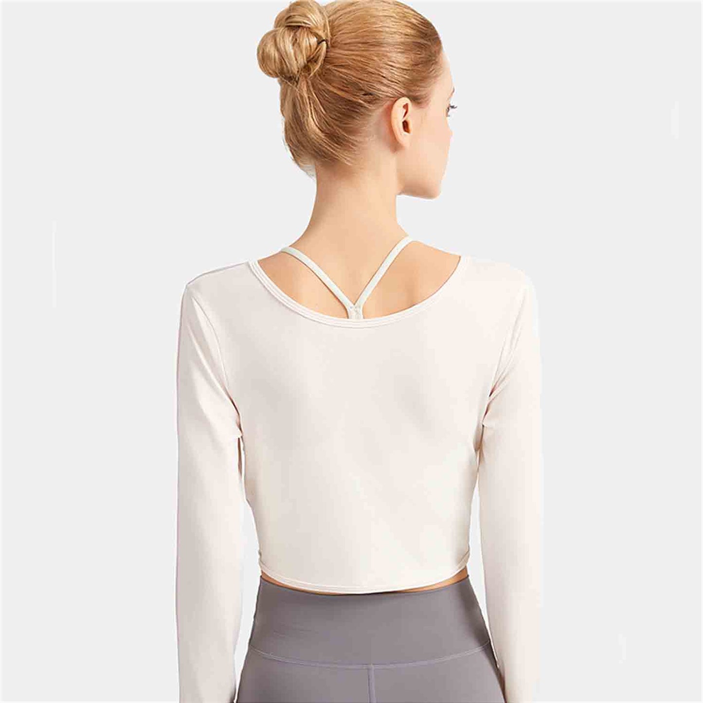 Reversible Fitness Long-sleeved W omen's Yoga Clothes Kink Breathable Slim Fit Beauty Back Sports Outdoor Exercise Running Top