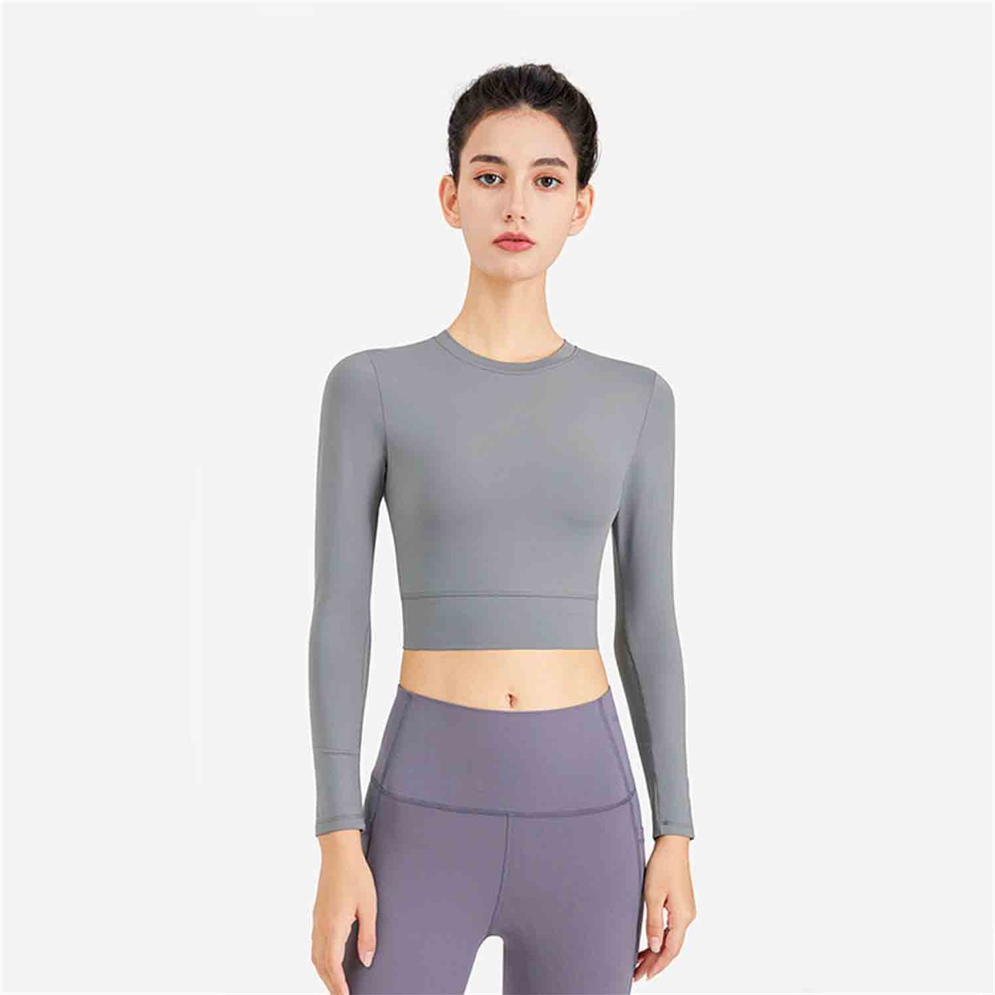 New Fitness Yoga Clothes Women's Long Sleeves Sexy T-shirt Close-Fitting Sports Running Breathable Top