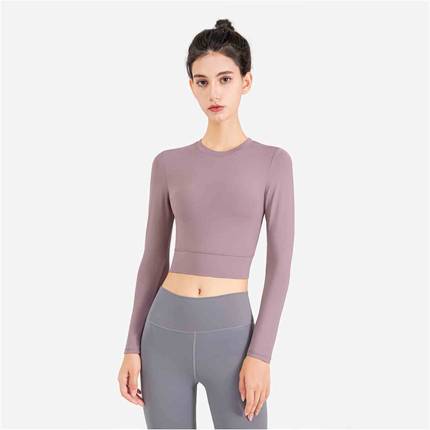 New Fitness Yoga Clothes Women's Long Sleeves Sexy T-shirt Close-Fitting Sports Running Breathable Top