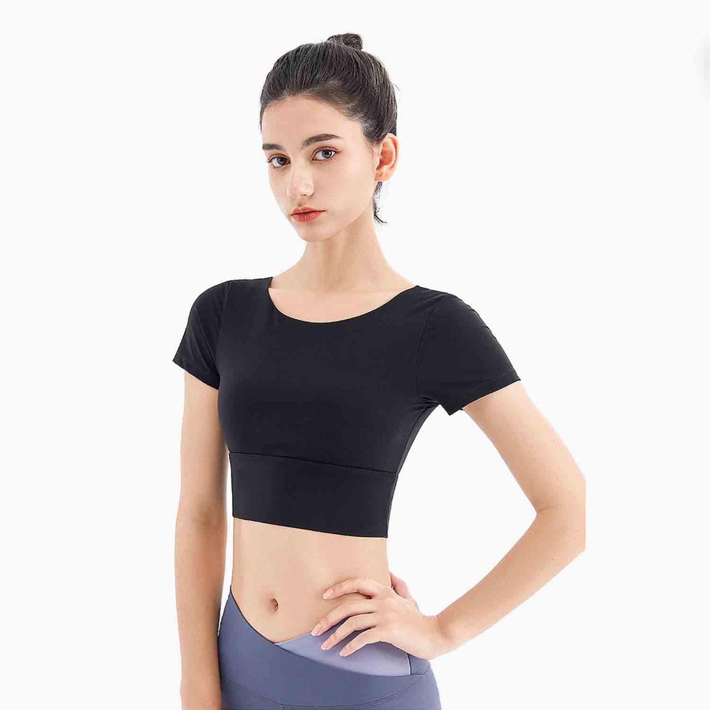 Sports Vest Breathable Outdoor Fitness Clothes Beauty Back Top Yoga Clothes Breathable Quick Dry short-sleeved girls T-shirt