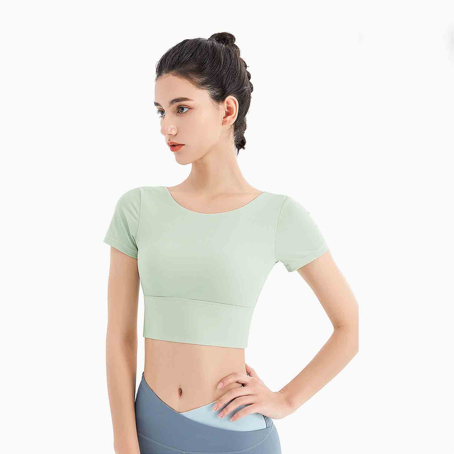 Sports Vest Breathable Outdoor Fitness Clothes Beauty Back Top Yoga Clothes Breathable Quick Dry short-sleeved girls T-shirt