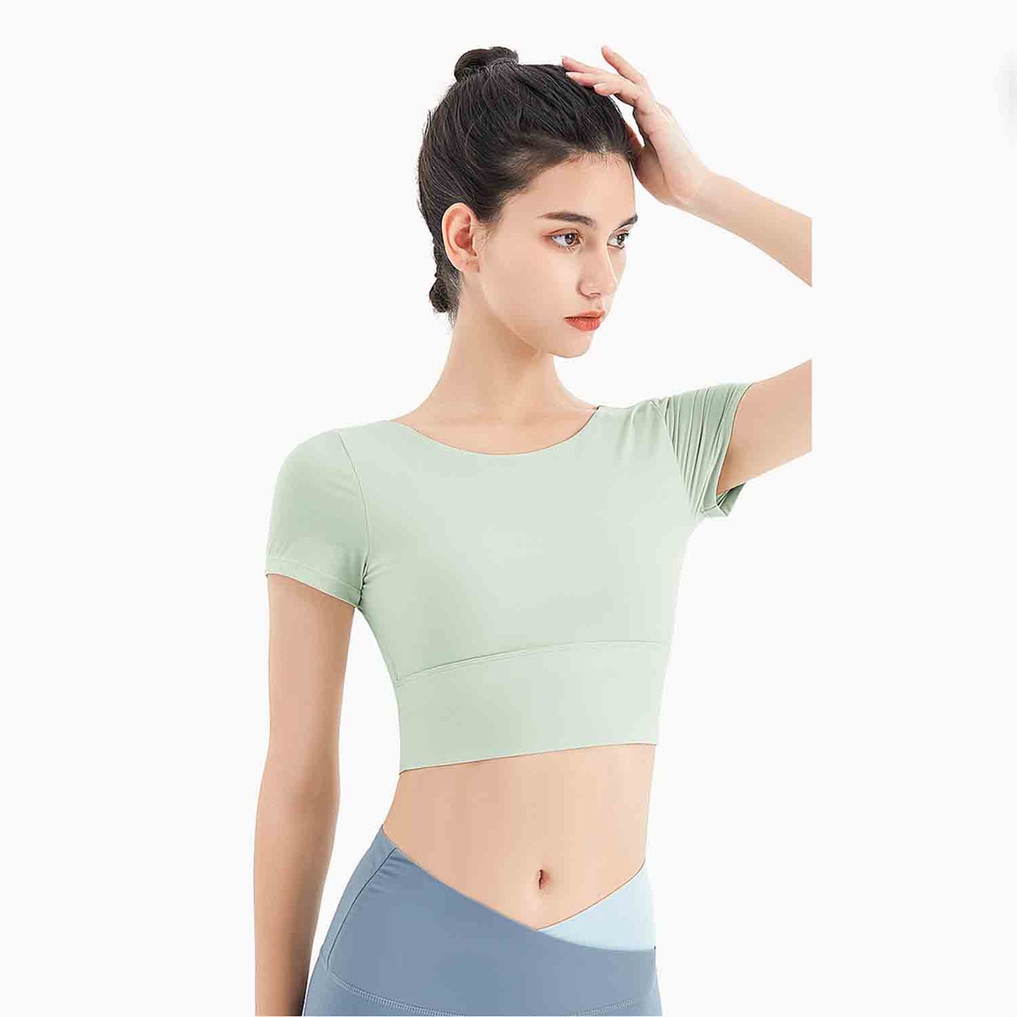 Sports Vest Breathable Outdoor Fitness Clothes Beauty Back Top Yoga Clothes Breathable Quick Dry short-sleeved girls T-shirt