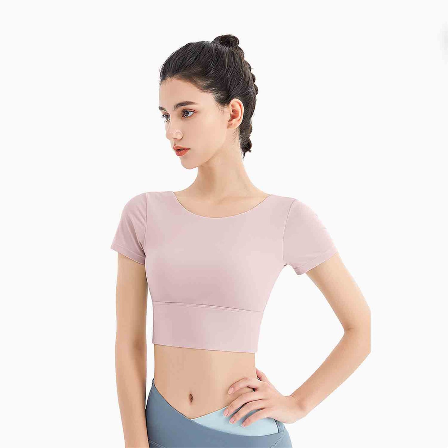 Sports Vest Breathable Outdoor Fitness Clothes Beauty Back Top Yoga Clothes Breathable Quick Dry short-sleeved girls T-shirt