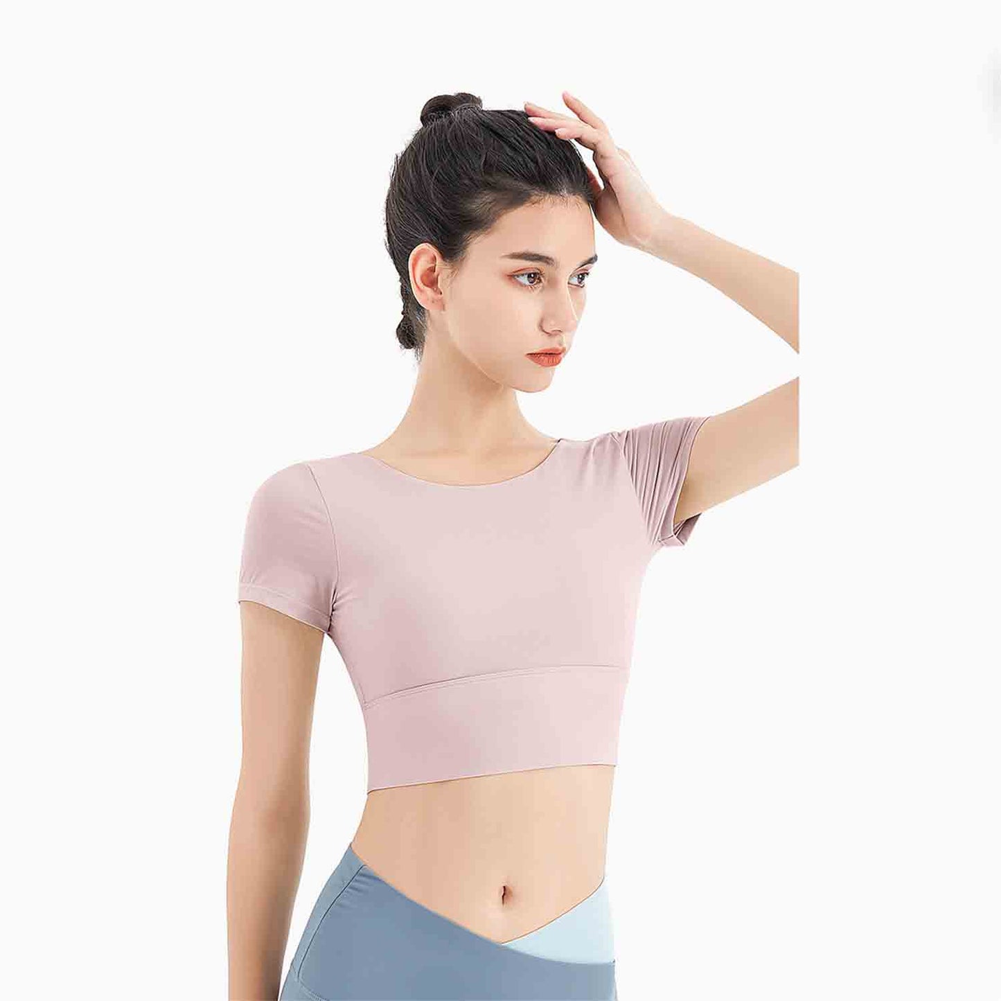 Sports Vest Breathable Outdoor Fitness Clothes Beauty Back Top Yoga Clothes Breathable Quick Dry short-sleeved girls T-shirt