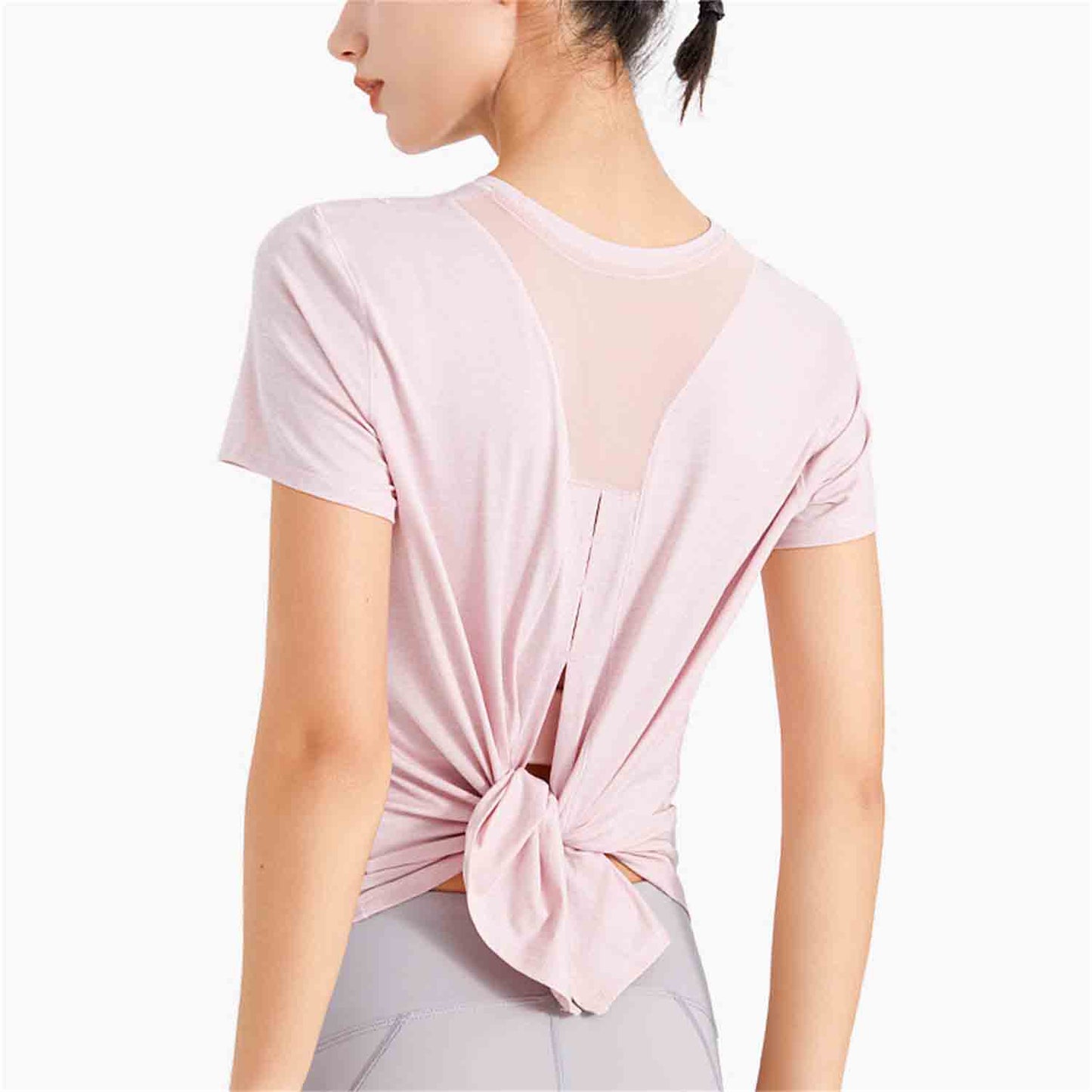 Sports T-shirt Yoga Clothes Loose Mesh Cool Breathable Quick Dry Tops Fitness Clothes Short-sleeved Outdoor Running Shirts
