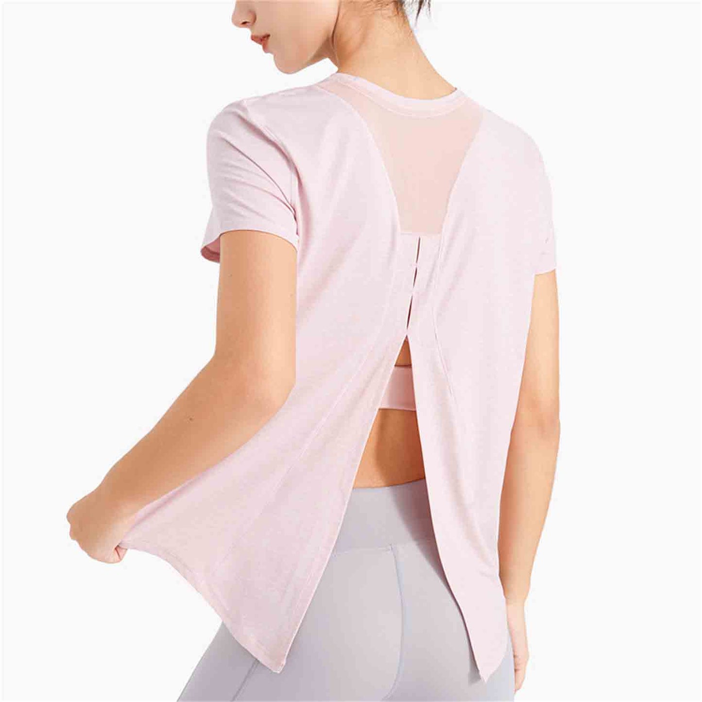 Sports T-shirt Yoga Clothes Loose Mesh Cool Breathable Quick Dry Tops Fitness Clothes Short-sleeved Outdoor Running Shirts