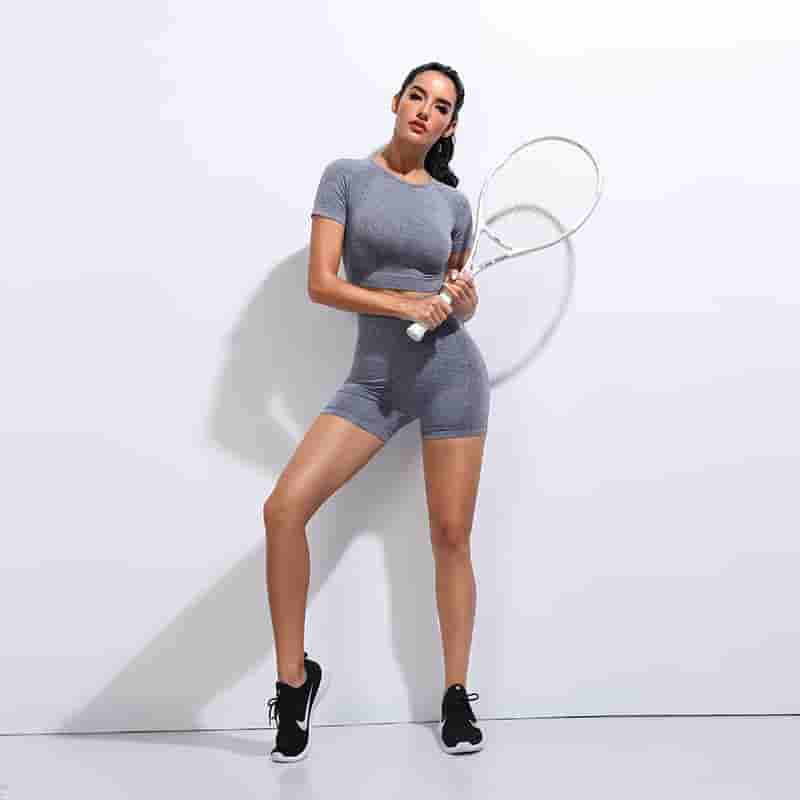 Summer Yoga T-Shirt Shorts Set 2PCS Workout Suit For Women Fitness Running Activewear