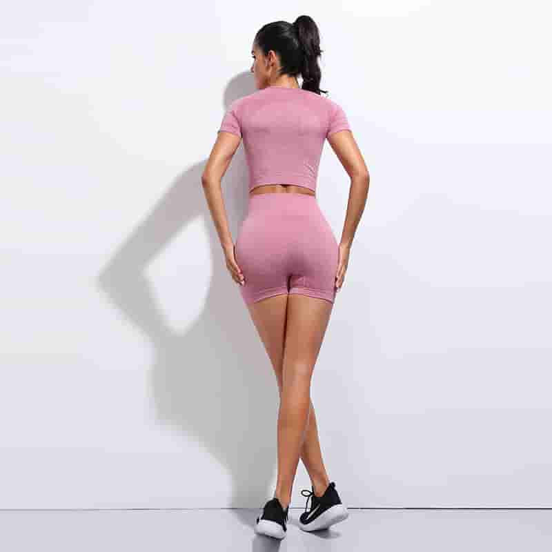 Summer Yoga T-Shirt Shorts Set 2PCS Workout Suit For Women Fitness Running Activewear