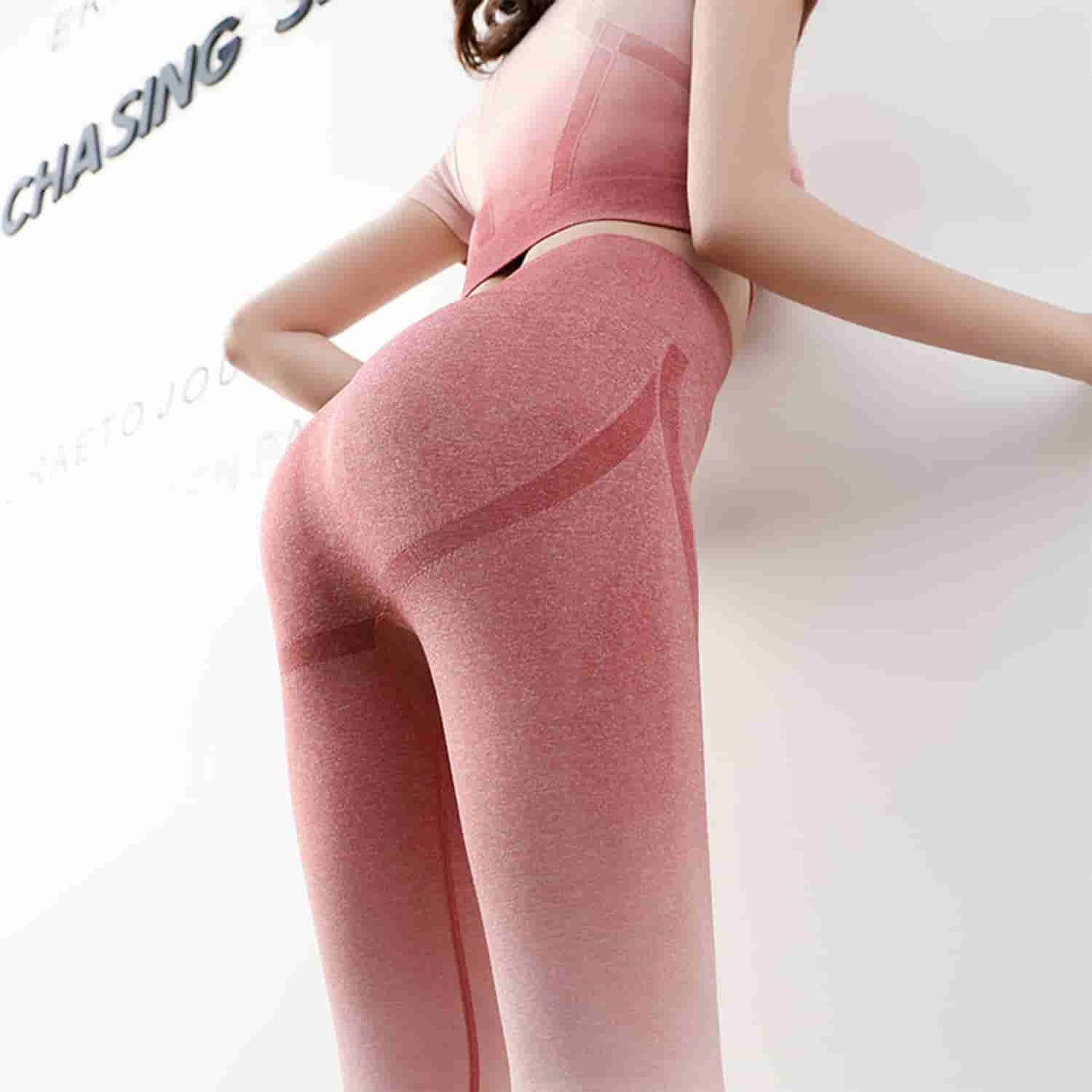 Women's Yoga Clothing Set Seamless Tight Sports Vest Knit Set Fitness Set