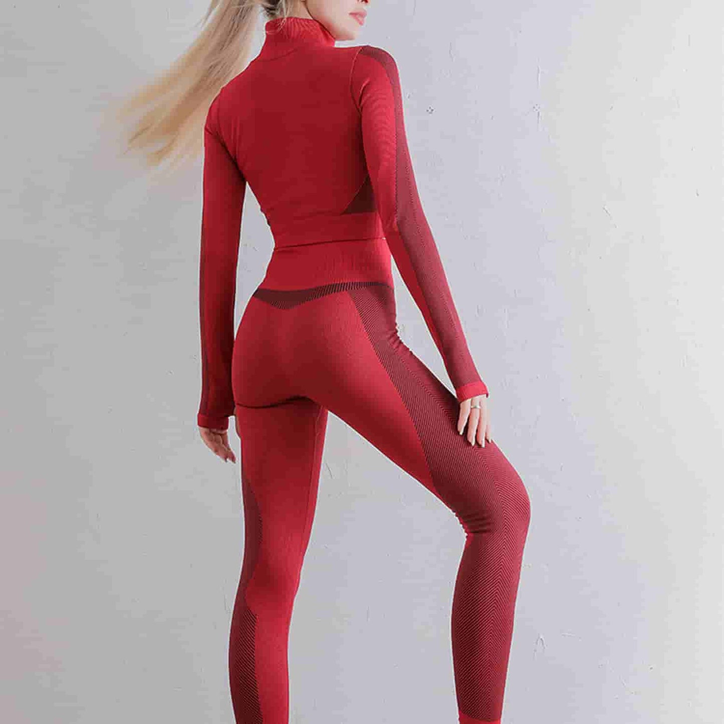 3PCS Running Activewear Yoga Set Vest Crop Jacket Workout Suit For Women Fashion Sportswear