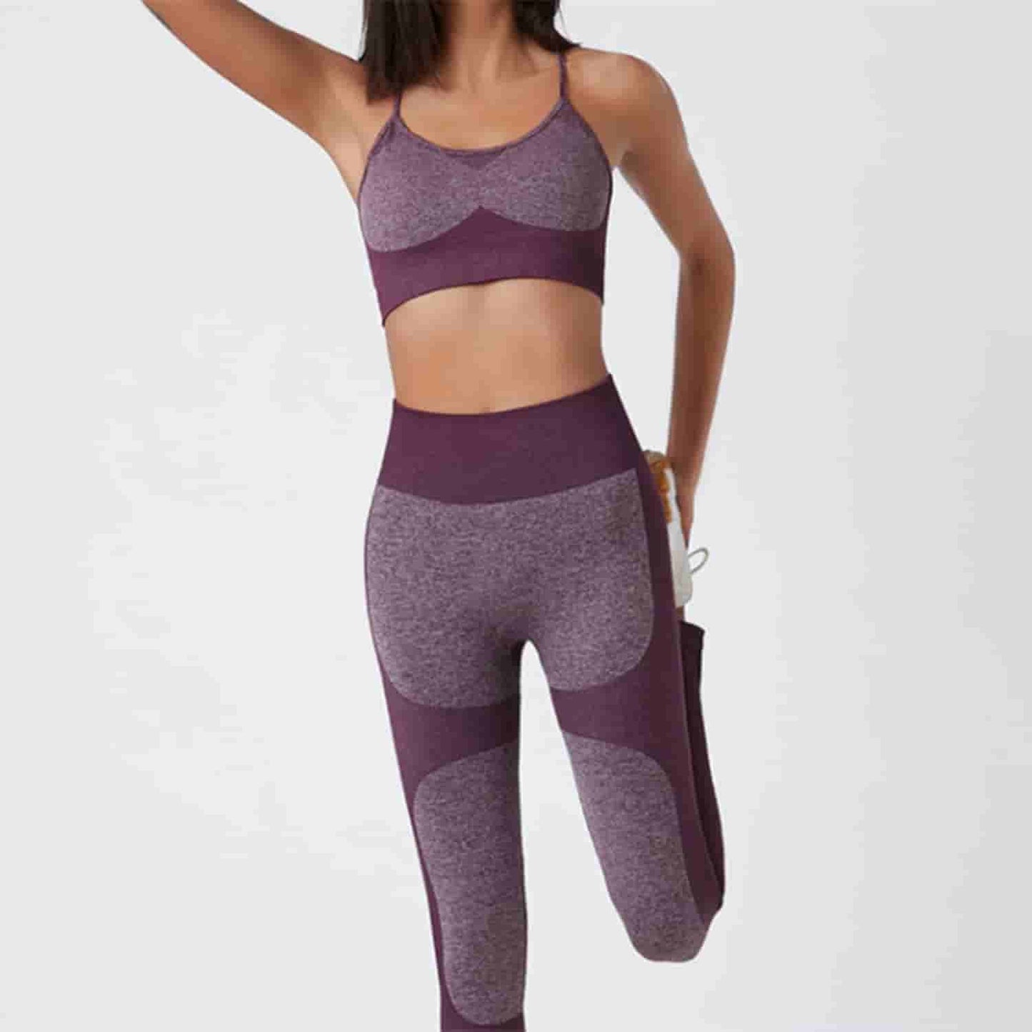 Sports Yoga Vest Slim Fitting Hip Lifting Trousers Fitness Running Breathable Quick Dry Yoga Suit Two Piece Suit