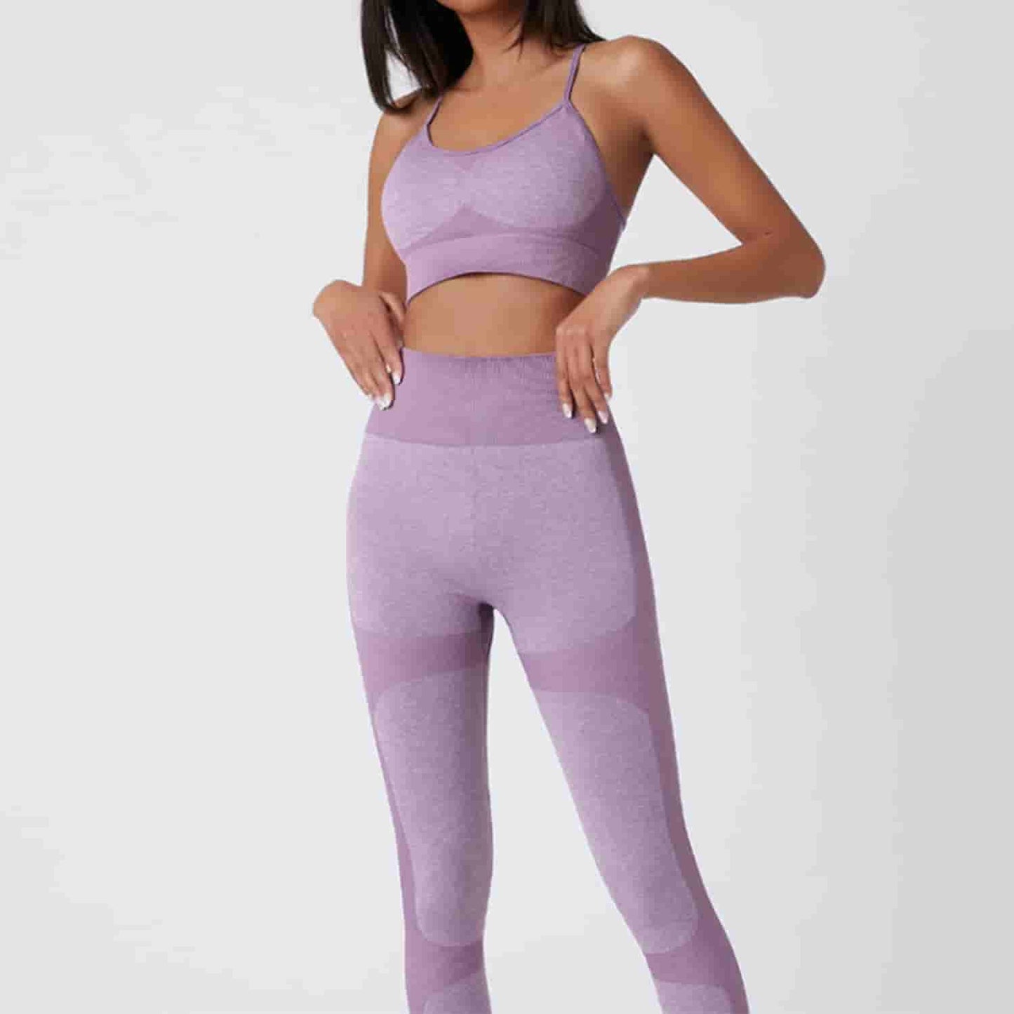 Sports Yoga Vest Slim Fitting Hip Lifting Trousers Fitness Running Breathable Quick Dry Yoga Suit Two Piece Suit